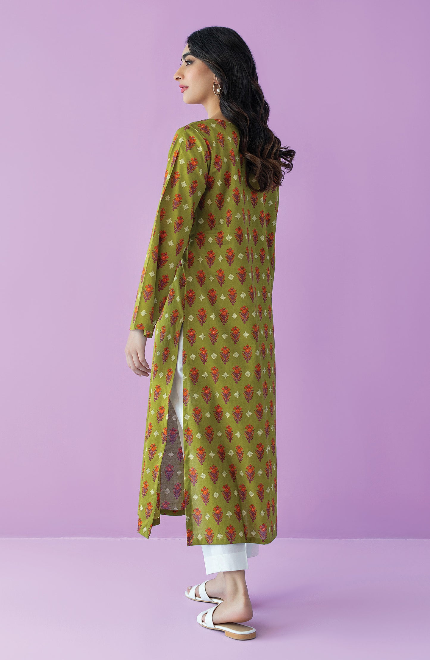 HCS-23-046/S MEHNDI CAMBRIC SCSHIRT READY TO WEAR SHIRT