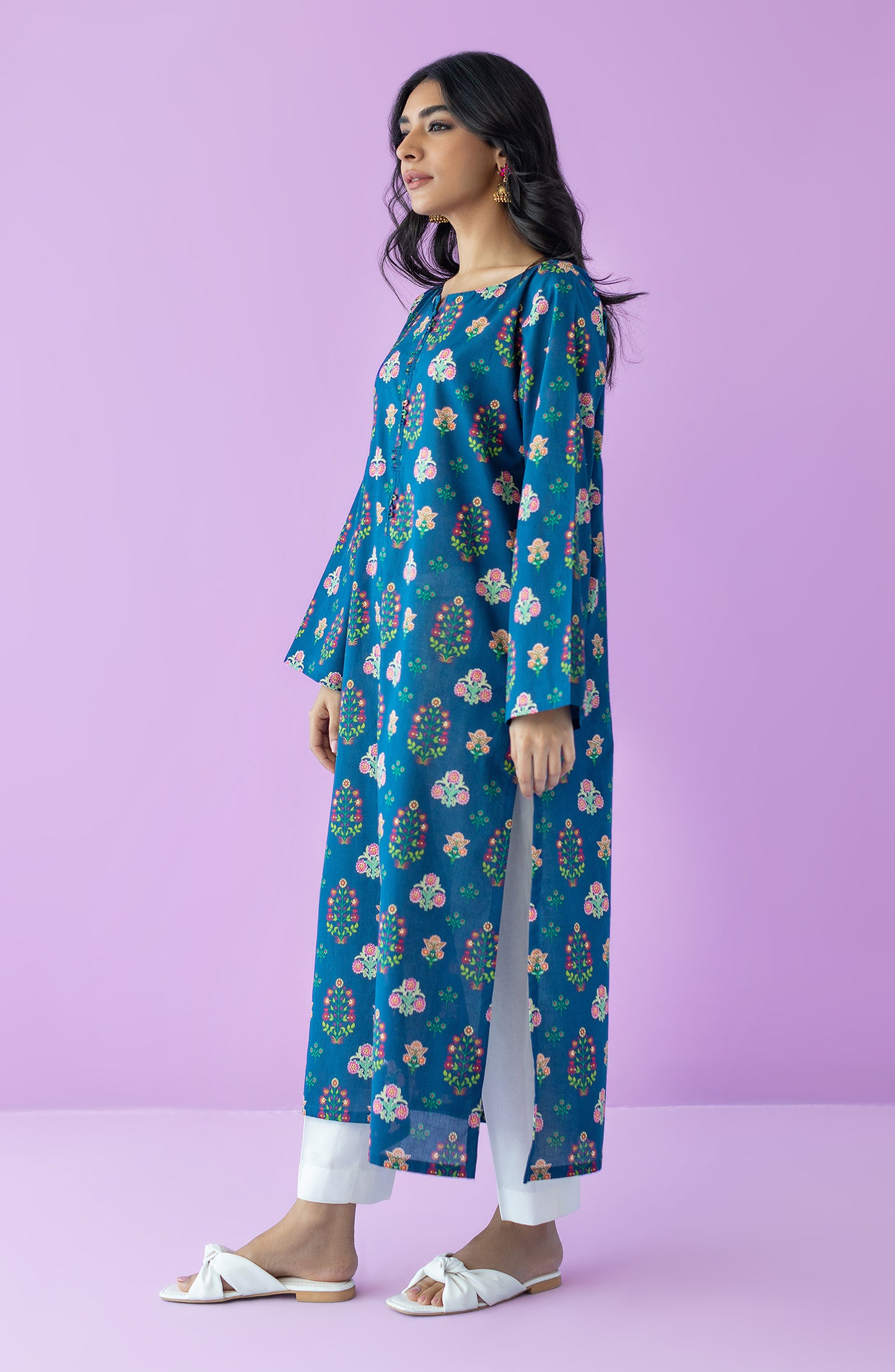 HCS-23-053/S D.BLUE LAWN SCSHIRT READY TO WEAR SHIRT