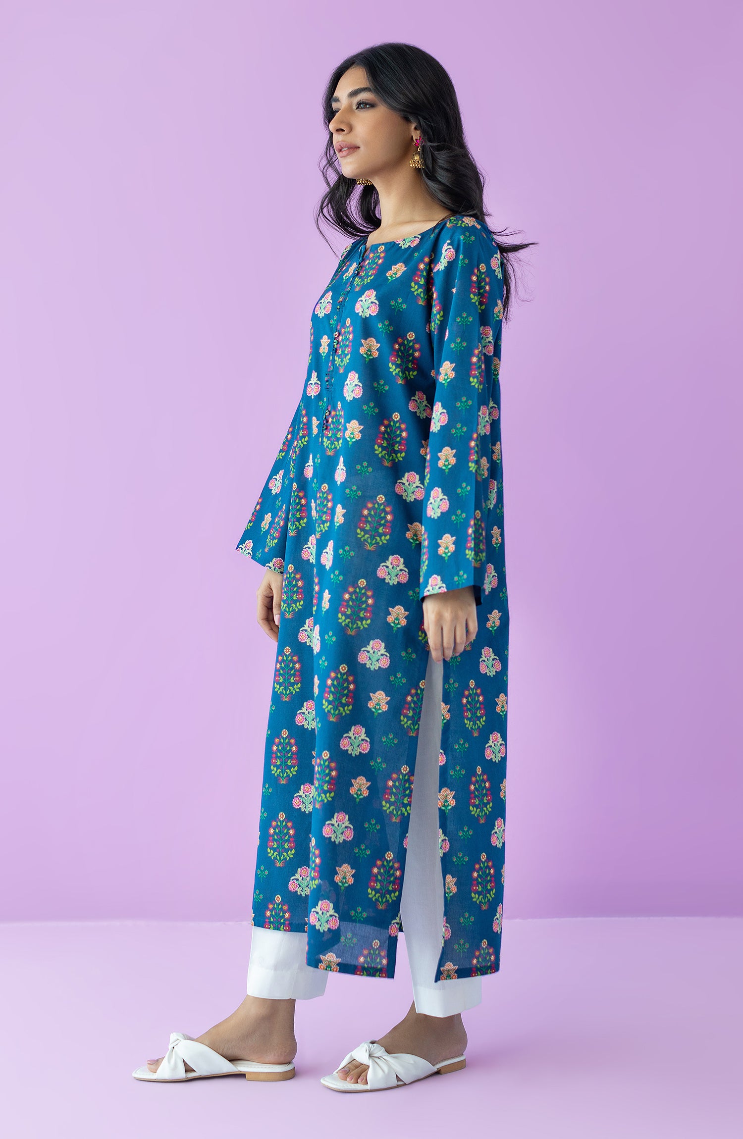 HCS-23-053/S D.BLUE LAWN SCSHIRT READY TO WEAR SHIRT