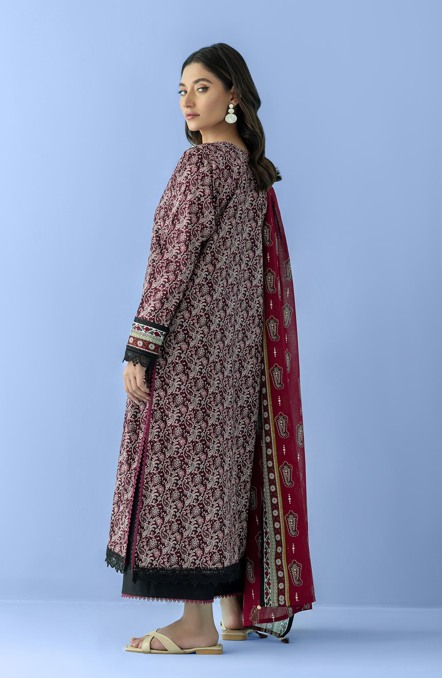 OTL-24-046/U BLACK LAWN Women UNSTITCHED SHIRT DUPATTA PANTS