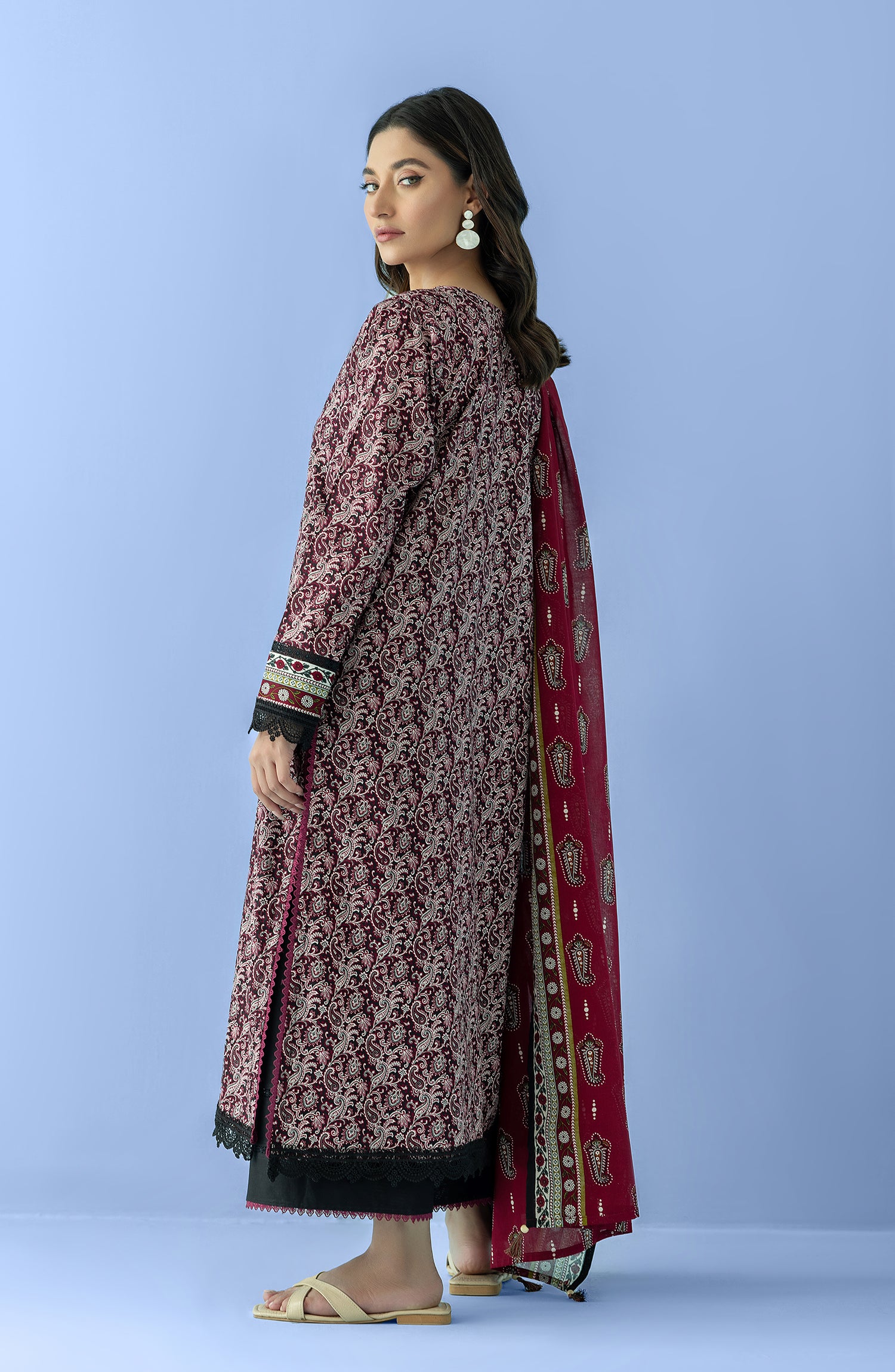 OTL-24-046/S BLACK LAWN Women READY TO WEAR SHIRT DUPATTA PANTS