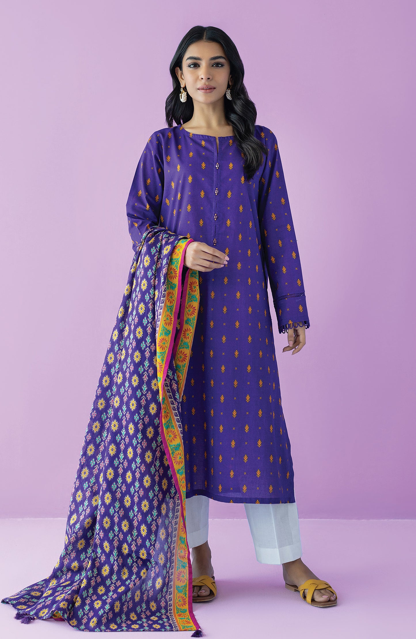 NRDS-23-062/S PURPLE LAWN  READY TO WEAR SHIRT DUPATTA
