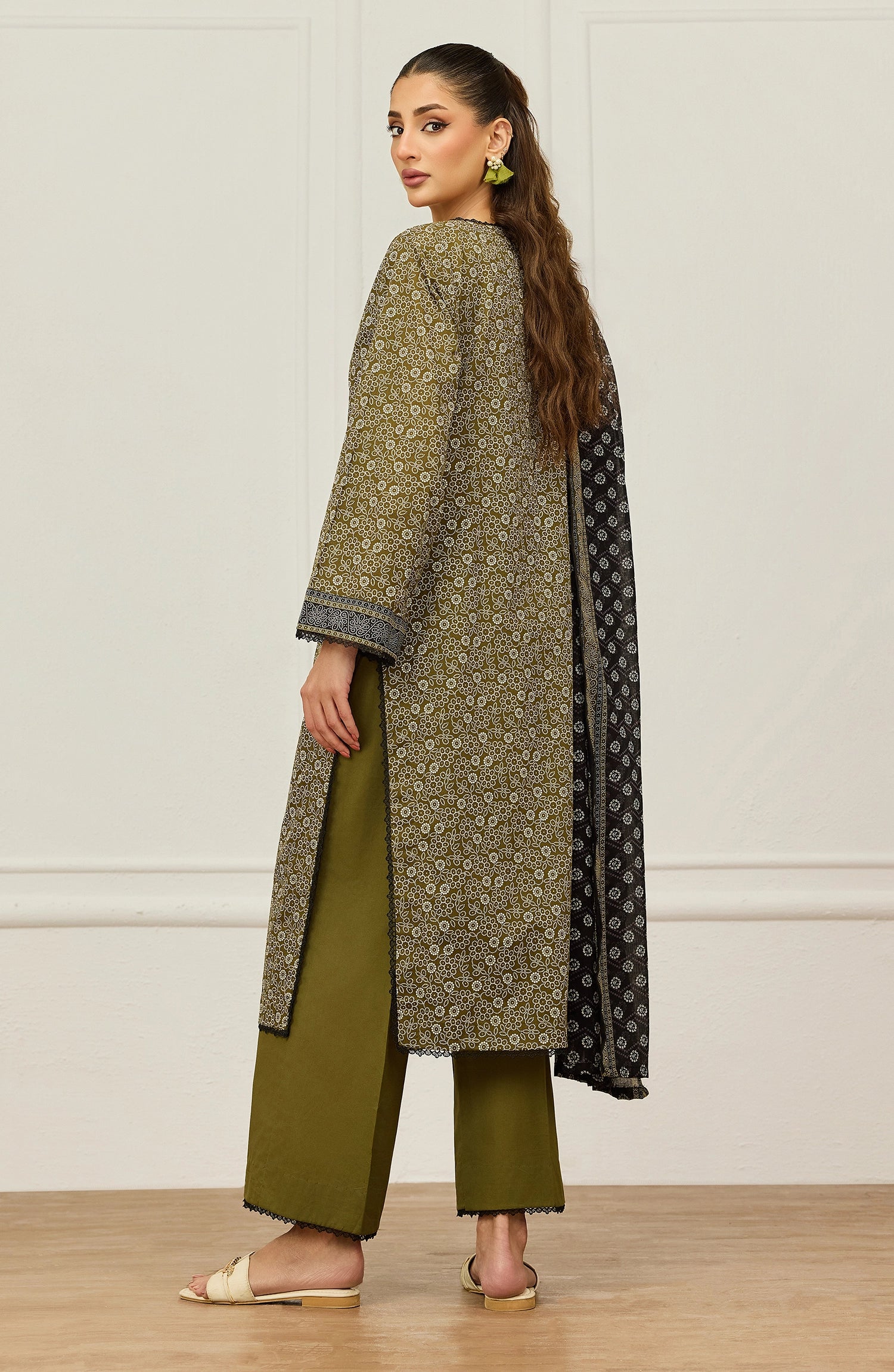 Unstitched | 3 Piece | Printed | Lawn Shirt | OTL-20026/U GREEN