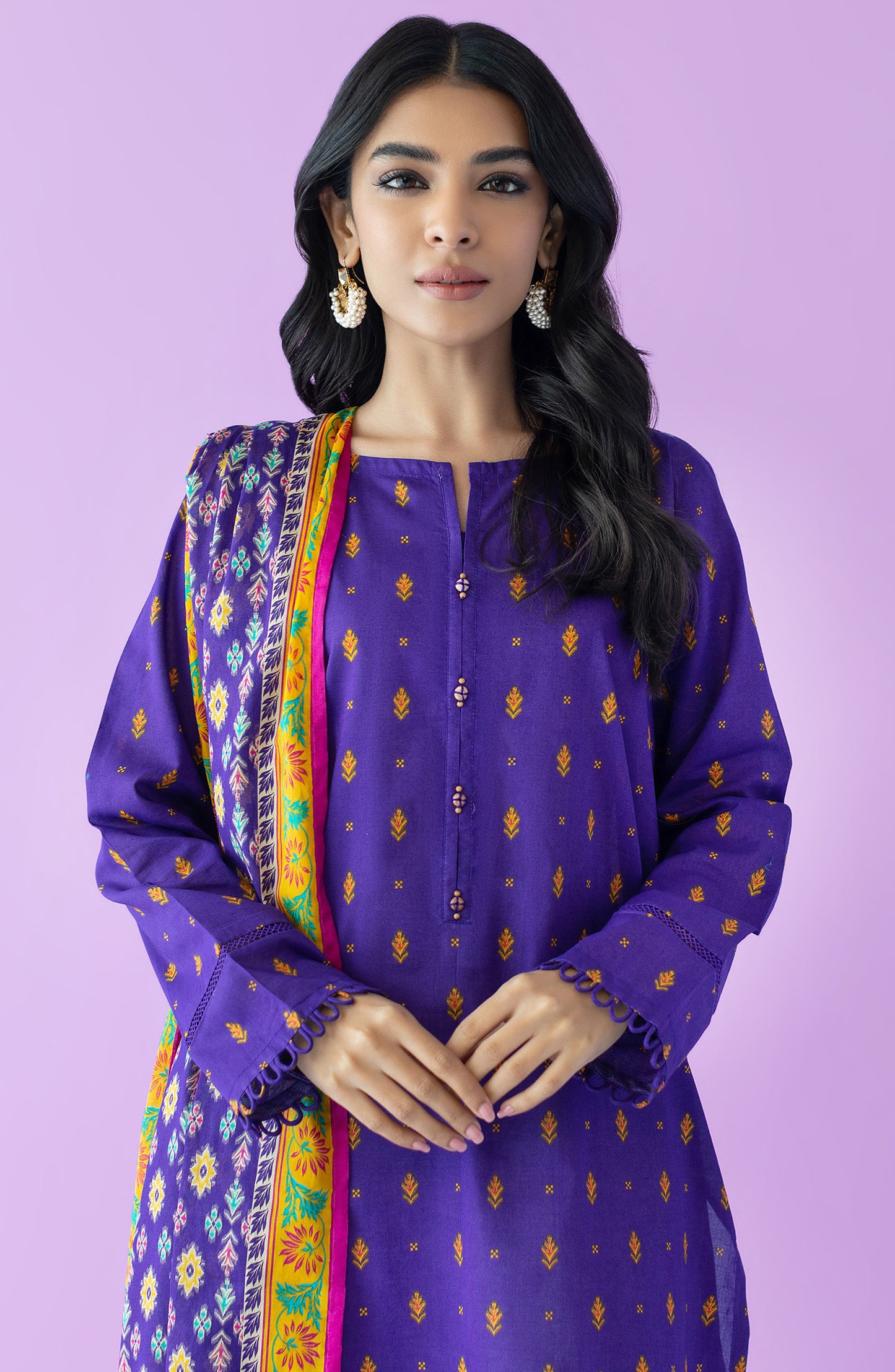 NRDS-23-062/S PURPLE LAWN  READY TO WEAR SHIRT DUPATTA