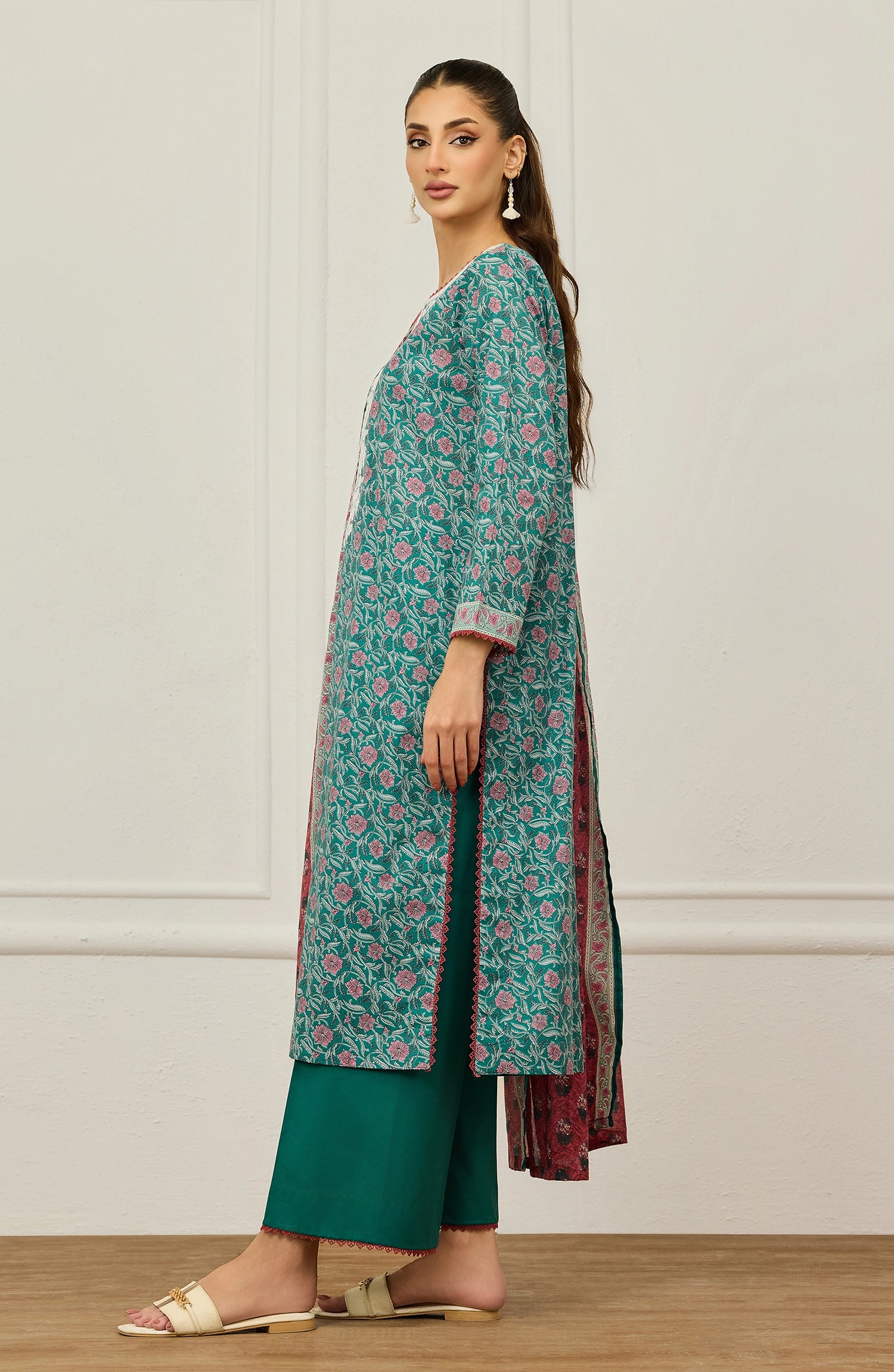 Unstitched | 3 Piece | Embroidered | Lawn Shirt | OTL-20925/U GREEN