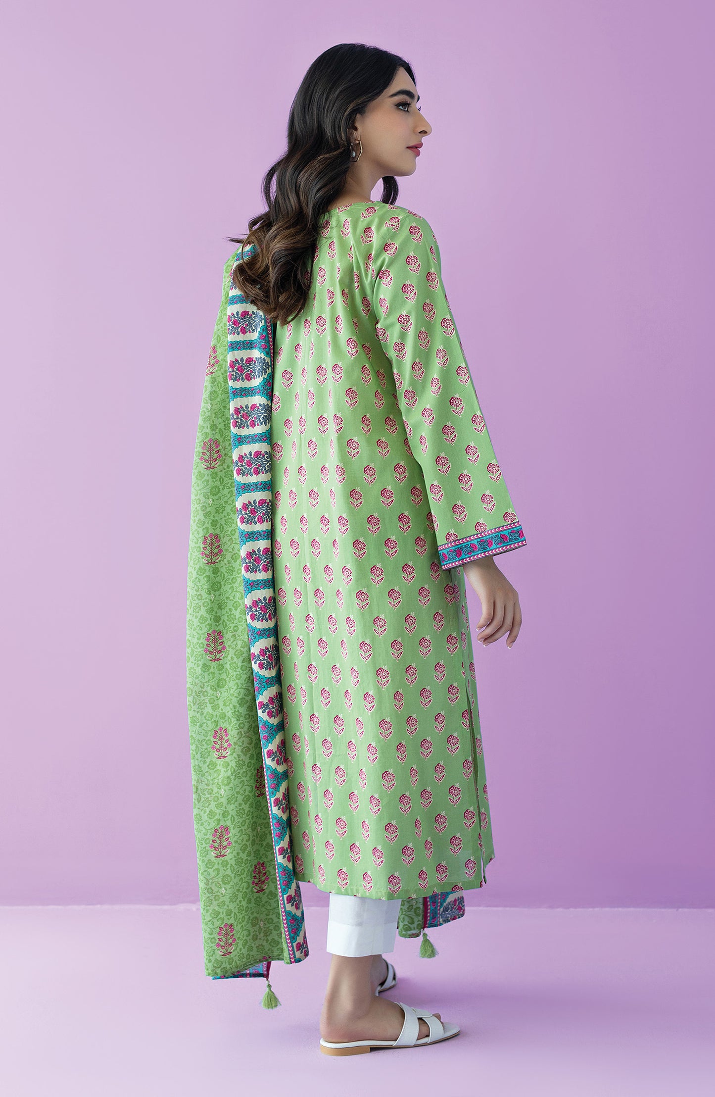 NRDS-23-076/U L.GREEN LAWN  UNSTITCHED SHIRT DUPATTA
