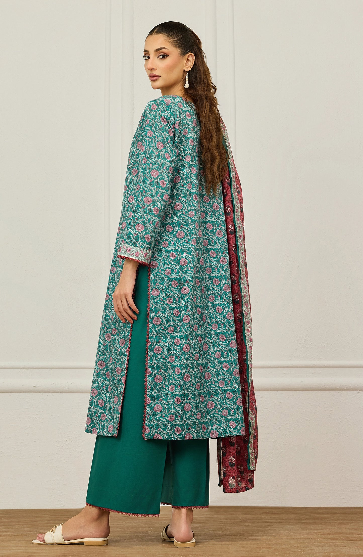 Unstitched | 3 Piece | Embroidered | Lawn Shirt | OTL-20925/U GREEN