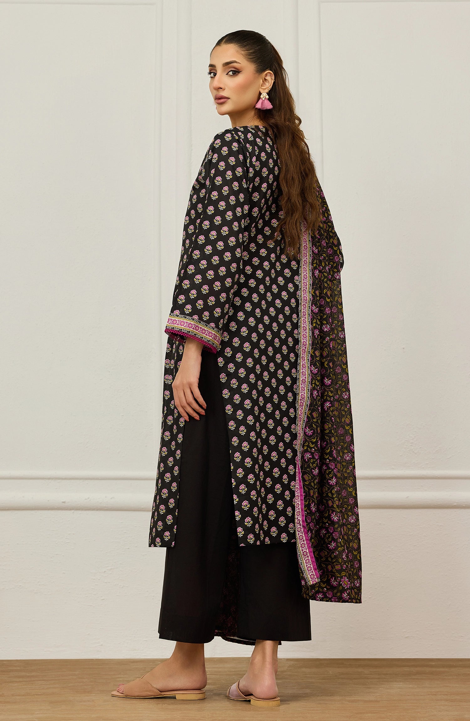Unstitched | 3 Piece | Printed | Lawn Shirt | OTL-20905/U BLACK