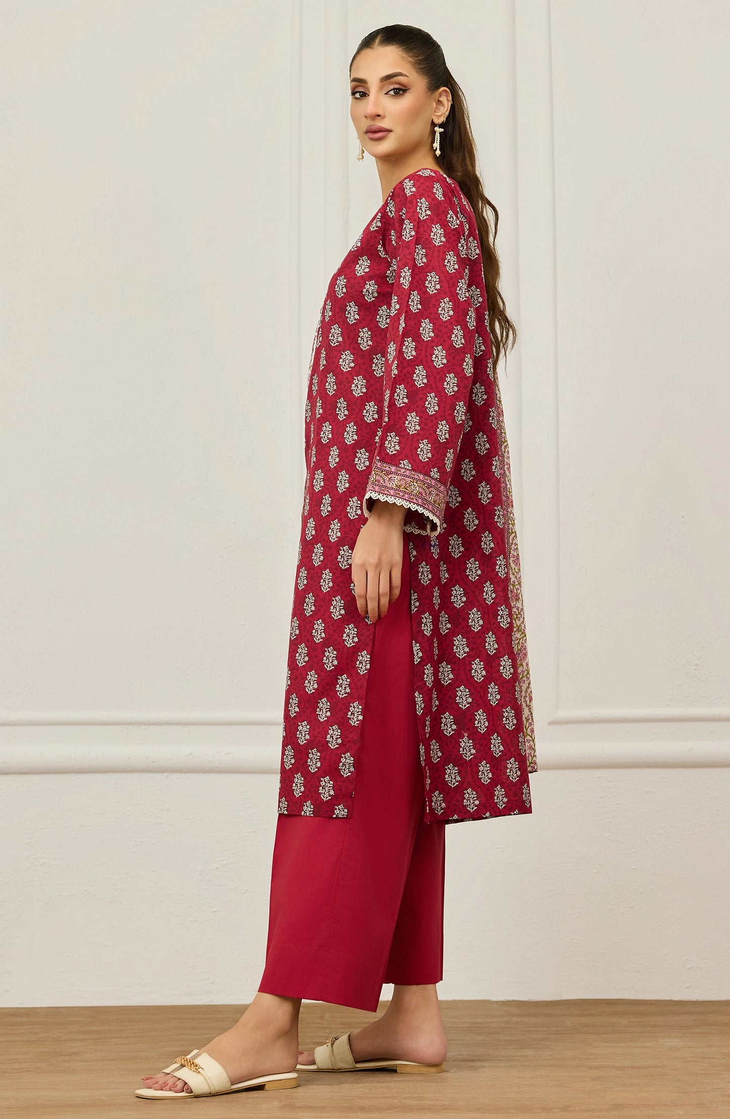 Unstitched | 3 Piece | Printed | Lawn Shirt | OTL-20655/U RED