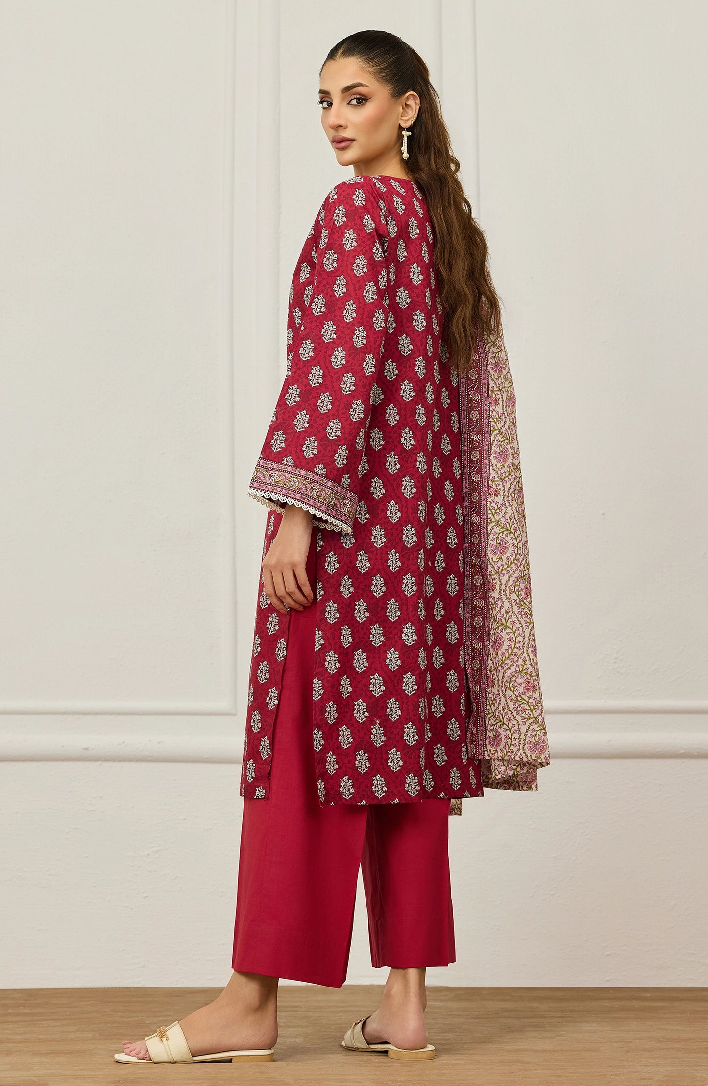 Unstitched | 3 Piece | Printed | Lawn Shirt | OTL-20655/U RED