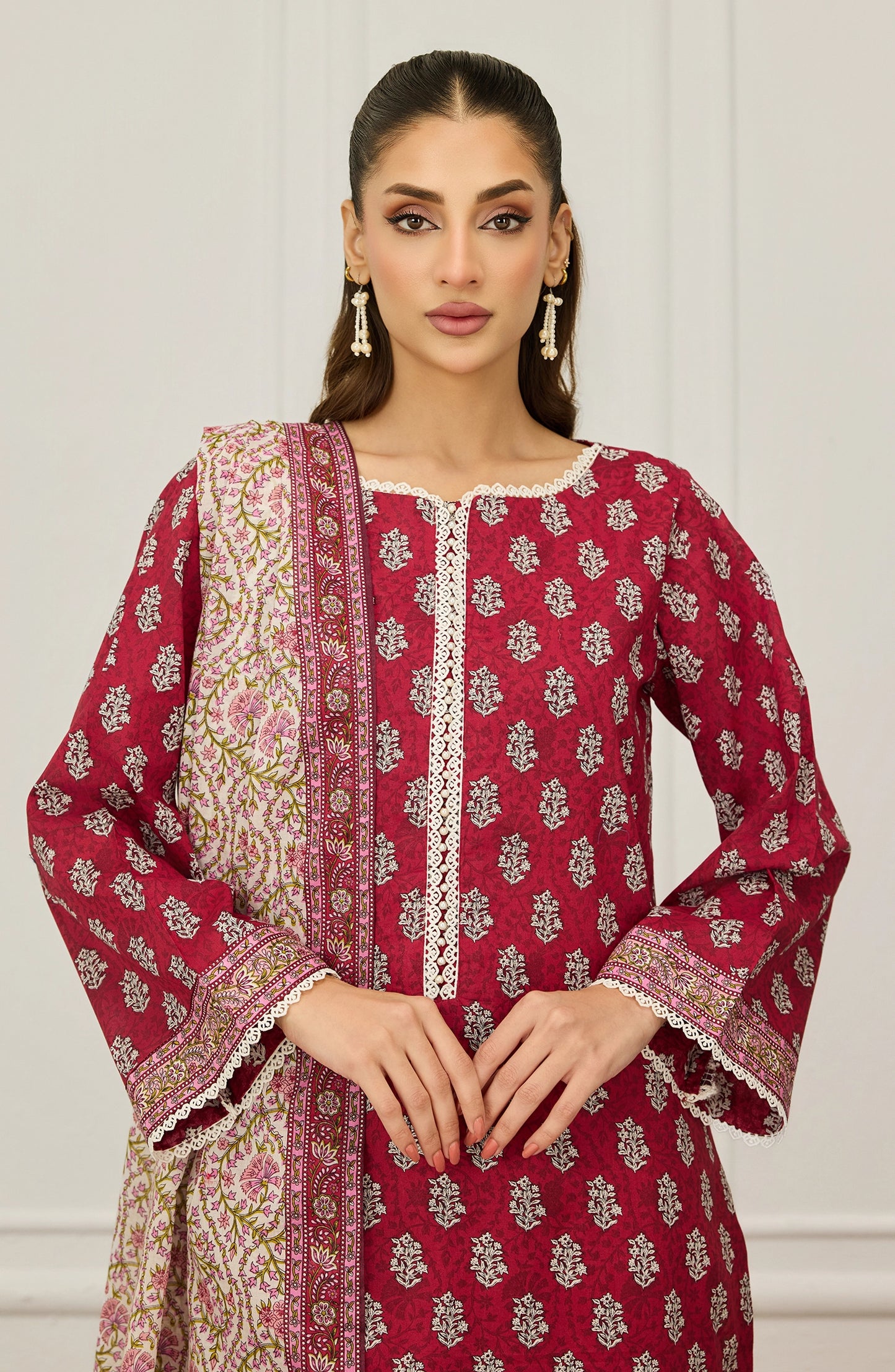 Unstitched | 3 Piece | Printed | Lawn Shirt | OTL-20655/U RED