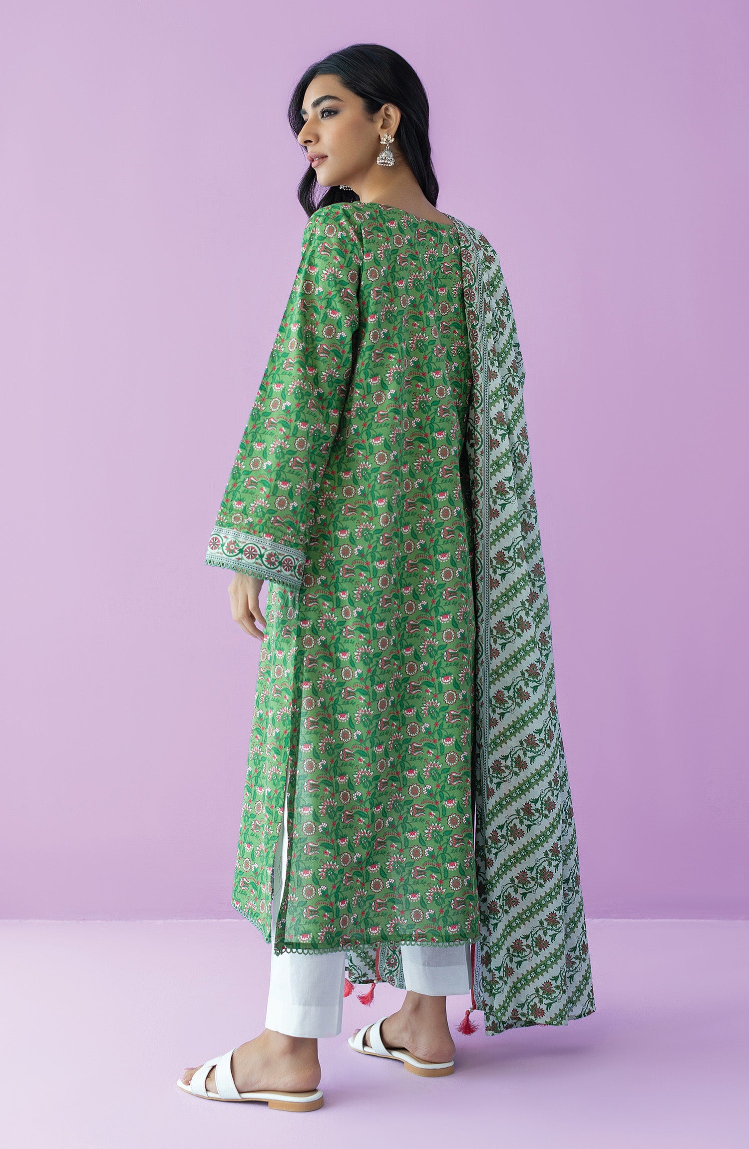 NRDS-23-079/U L.GREEN LAWN  UNSTITCHED SHIRT DUPATTA