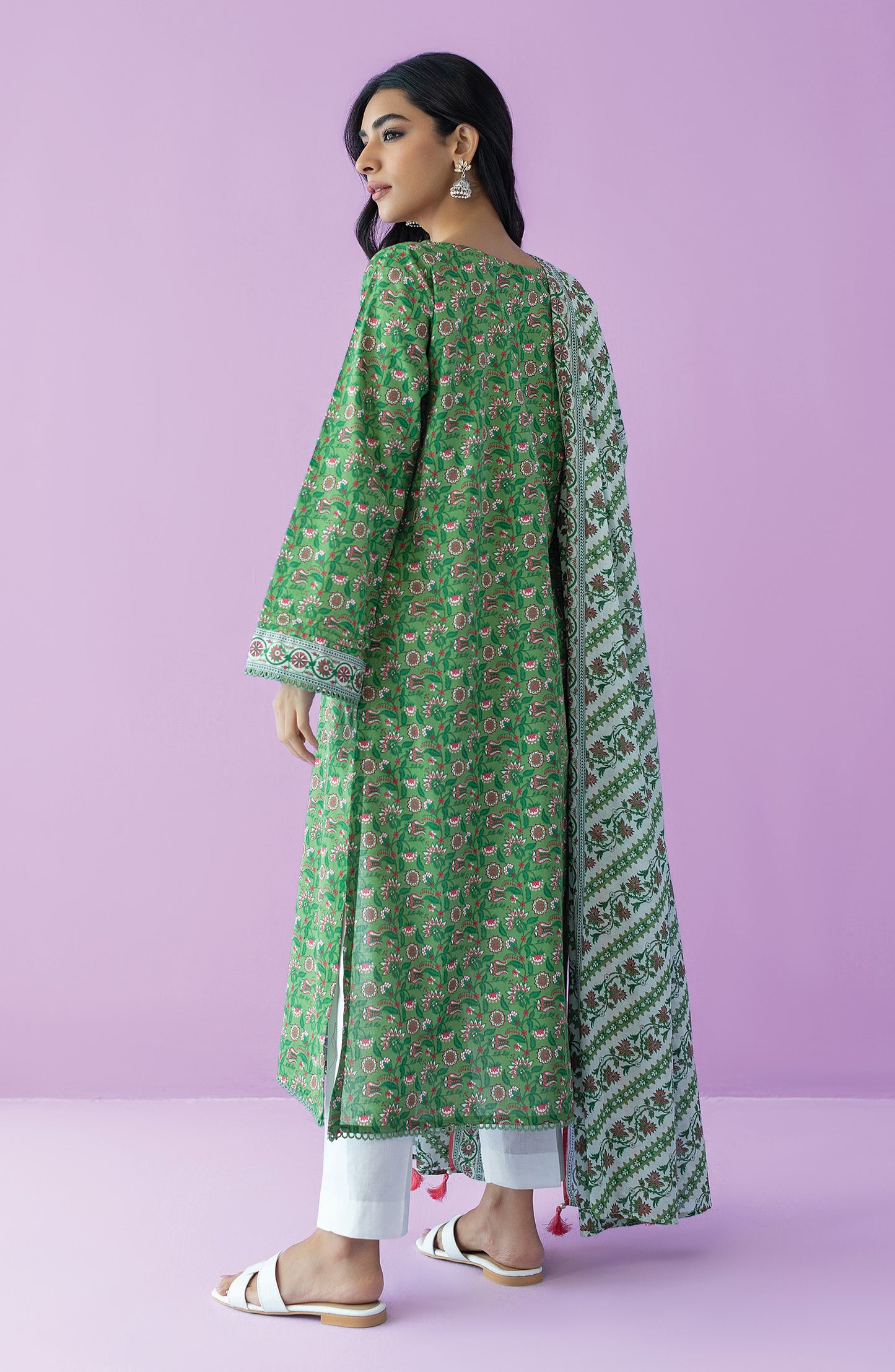 NRDS-23-079/U L.GREEN LAWN  UNSTITCHED SHIRT DUPATTA