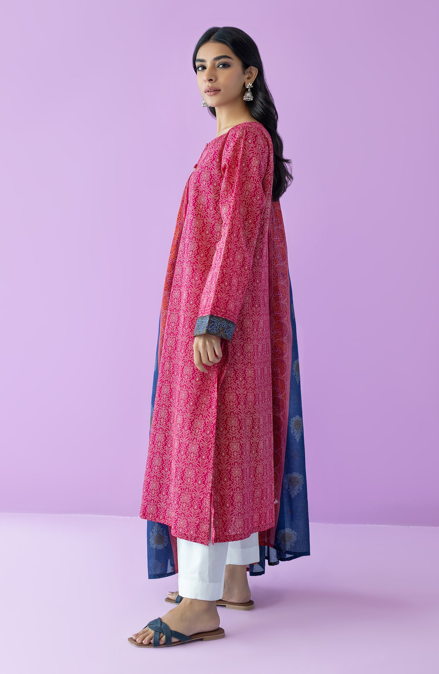 NRDS-23-115/U RED LAWN  UNSTITCHED SHIRT DUPATTA