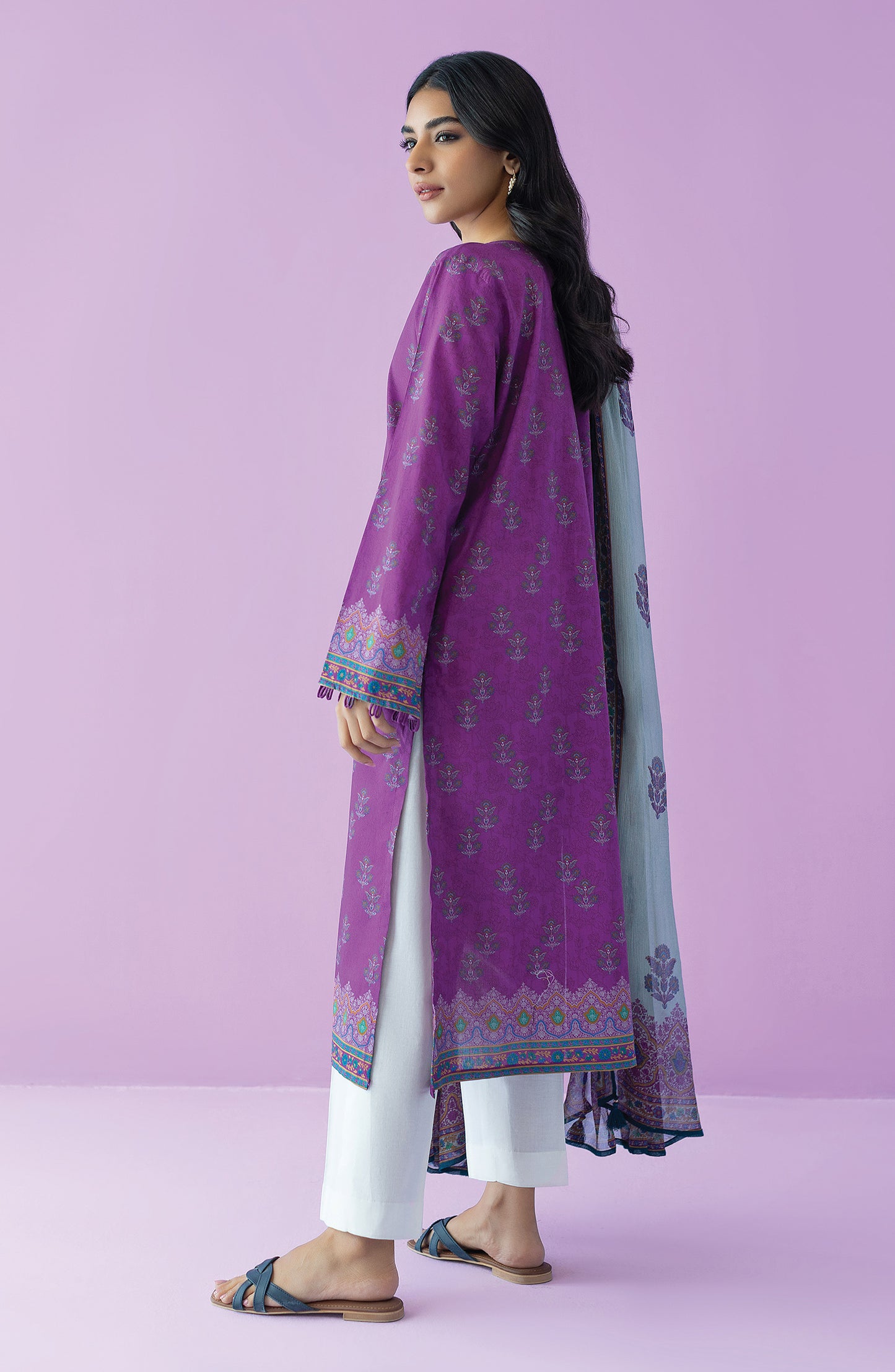 NRDS-23-067/U PURPLE LAWN  UNSTITCHED SHIRT DUPATTA