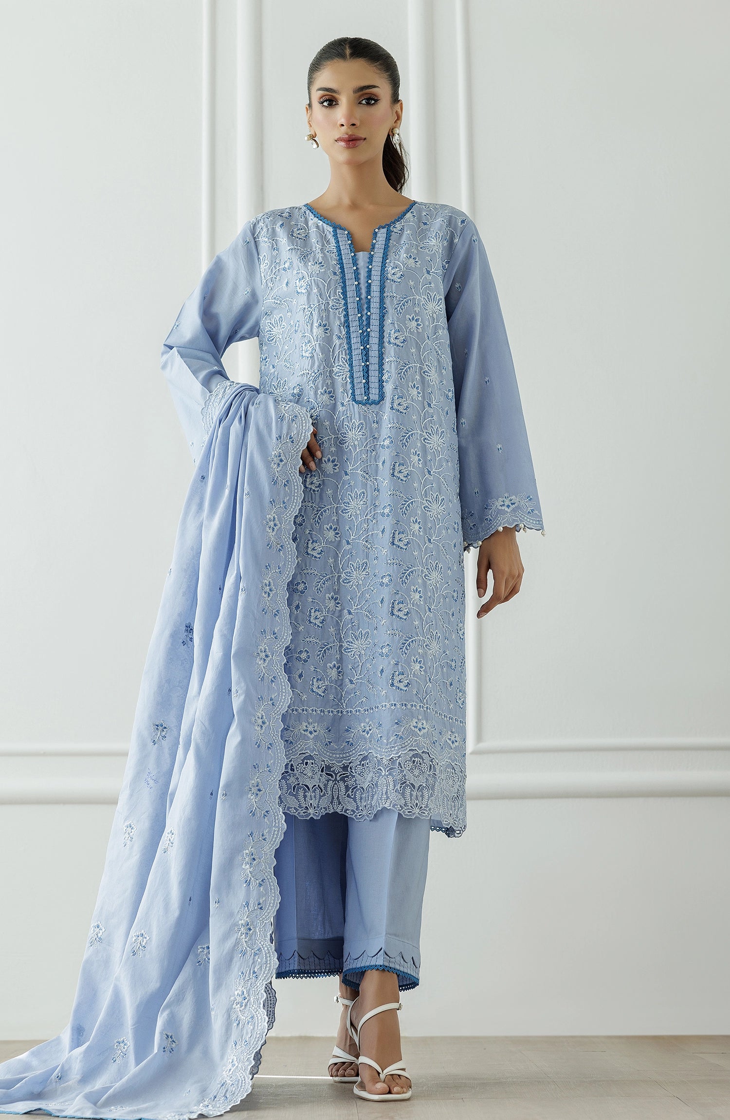 Stitched | 3 Piece | Embroidered | Cambric Shirt | WRFC25S-3002/S LIGHT GREY