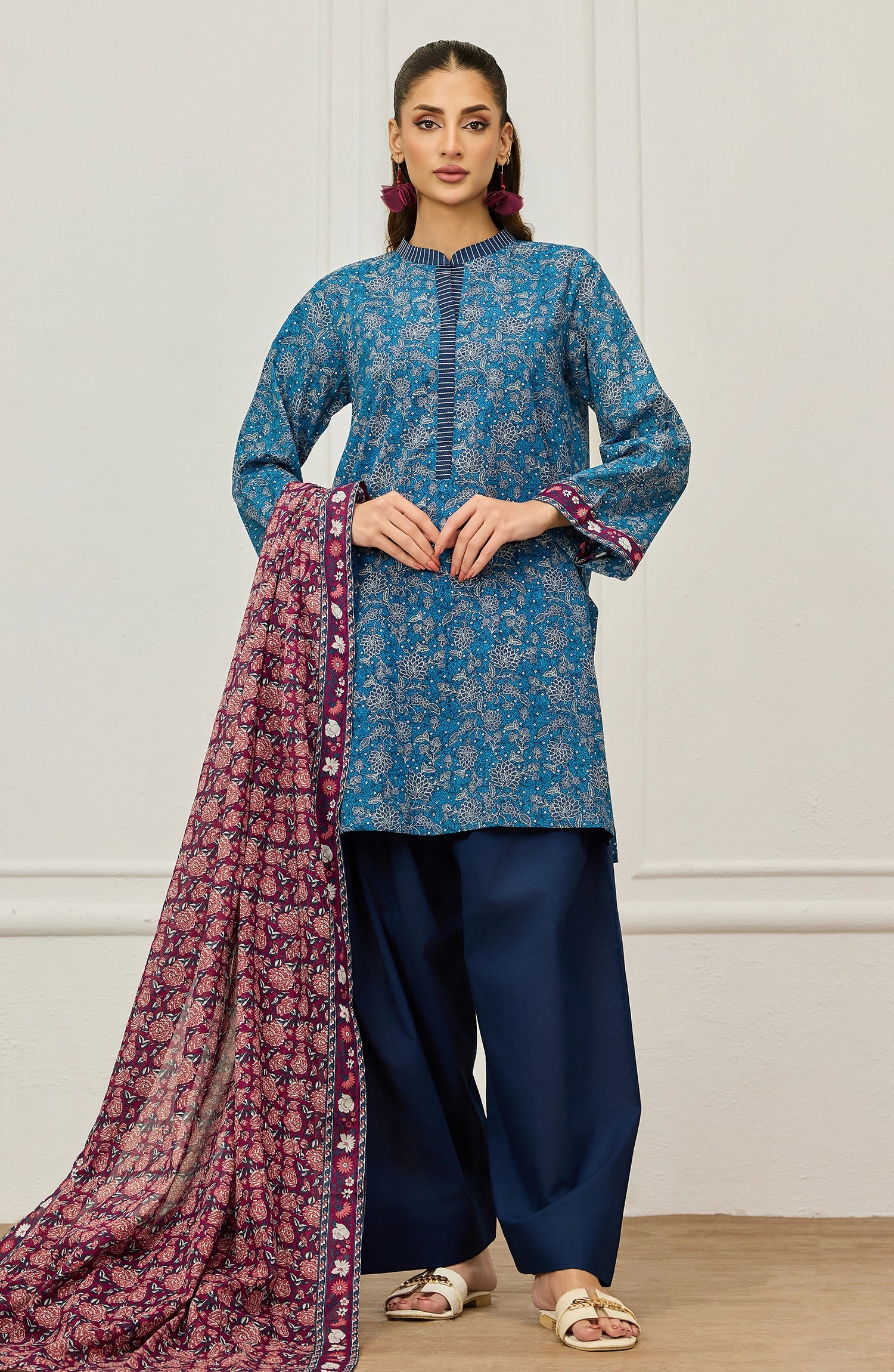 Unstitched | 3 Piece | Printed | Lawn Shirt | OTL-20626/U BLUE