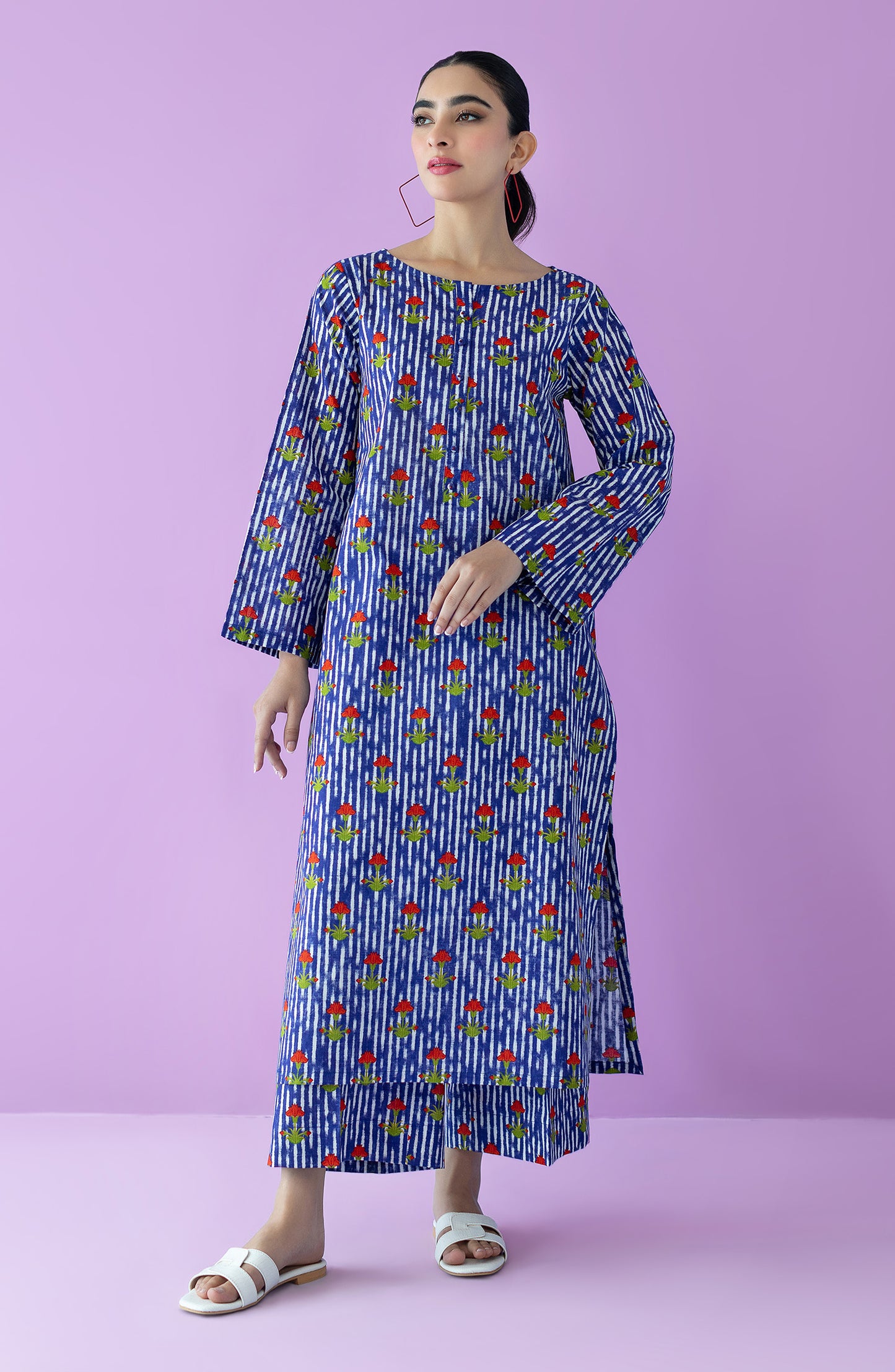 NRDS-23-094/S PURPLE LAWN  READY TO WEAR SHIRT PANTS