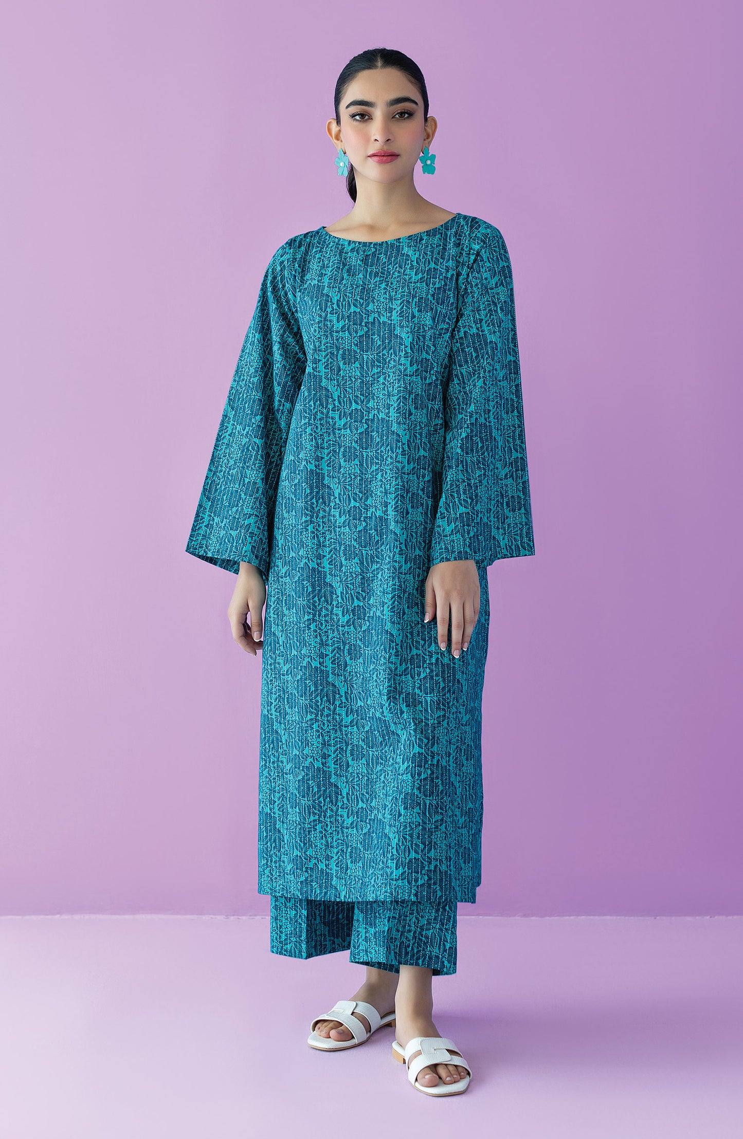 NRDS-23-092/S TURQUOISE LAWN  READY TO WEAR SHIRT PANTS