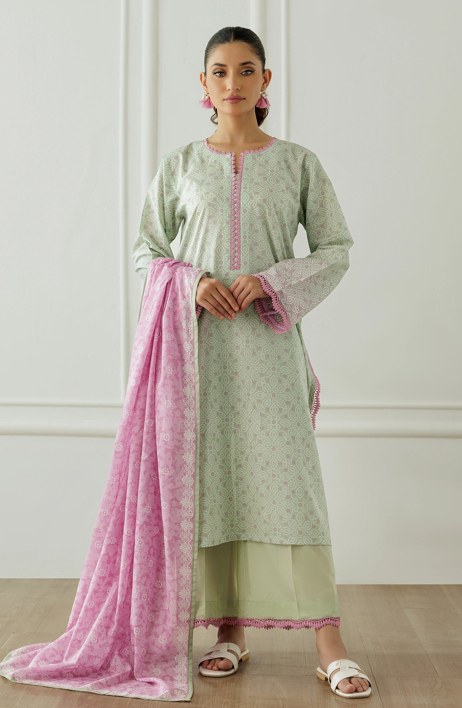 Unstitched | 3 Piece | Printed | Lawn Shirt | OTL-20785/U GREEN