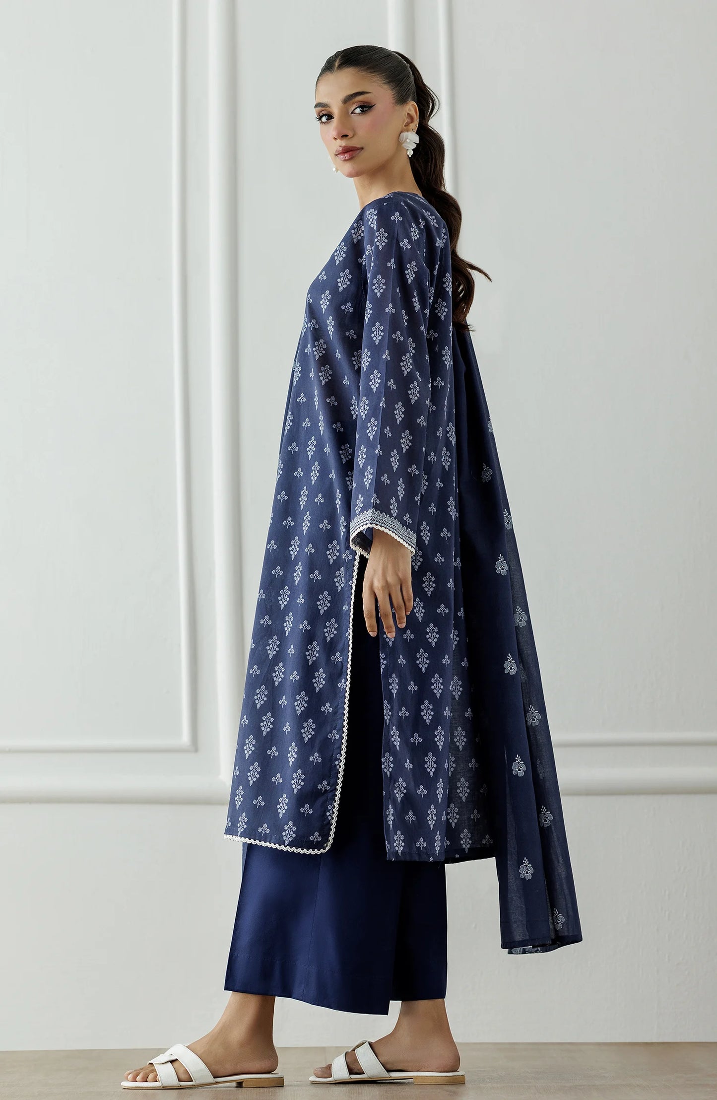 Unstitched | 3 Piece | Printed | Lawn Shirt | OTL-20795/U BLUE