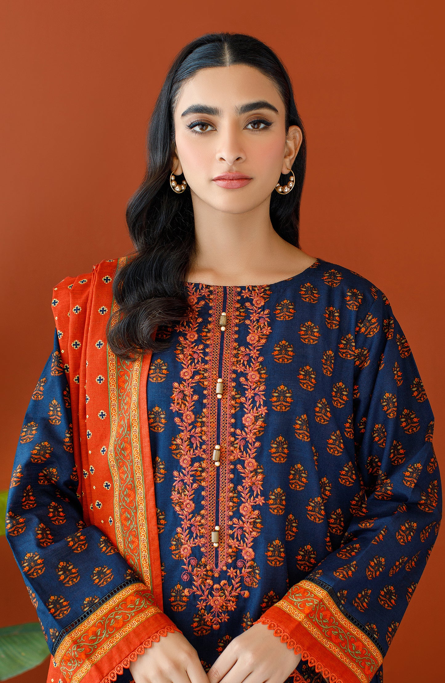 OTL-23-251/S BLUE KHADDAR Women READY TO WEAR SHIRT DUPATTA PANTS