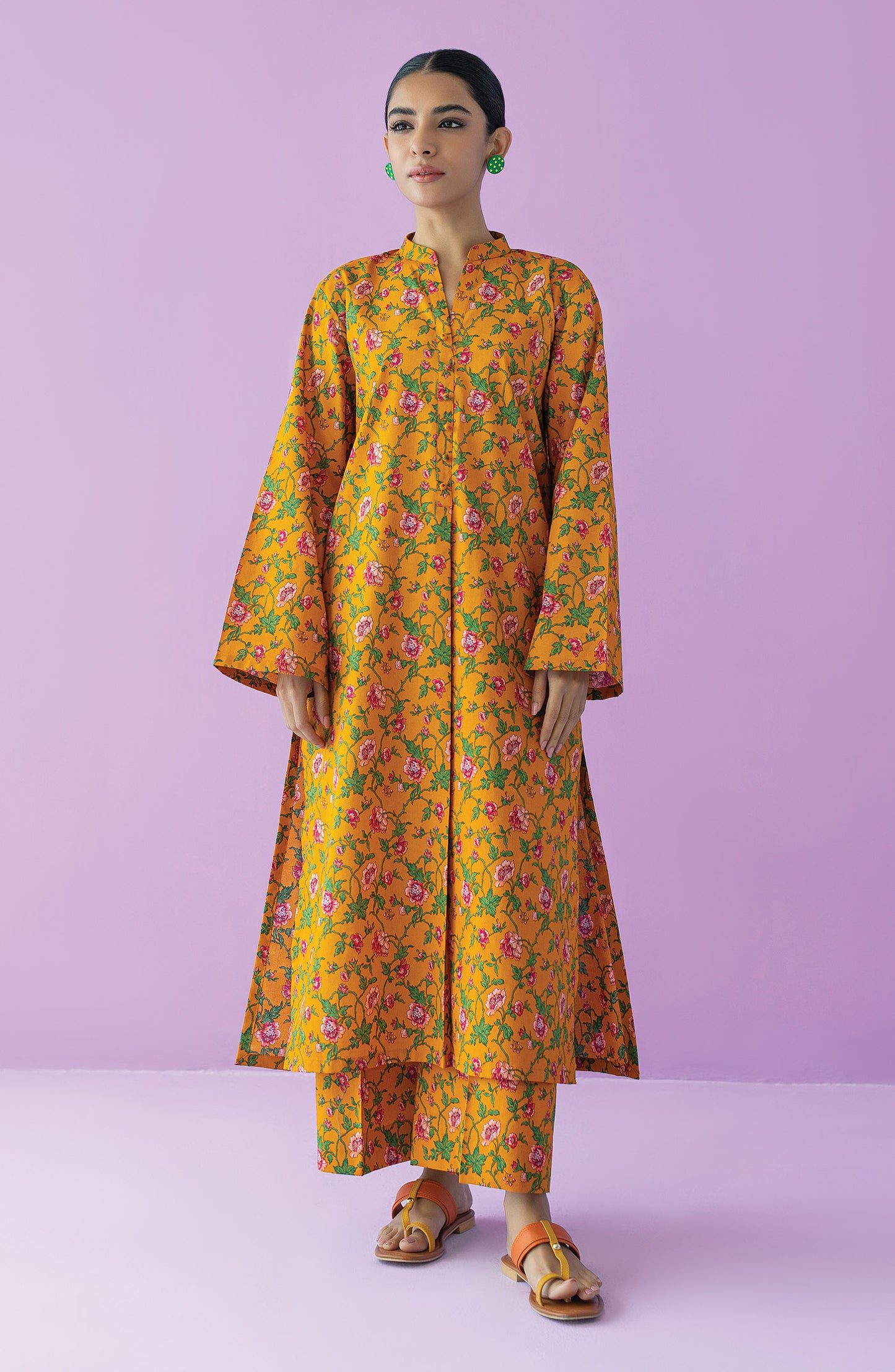 NRDS-23-056/S MUSTARD LAWN  READY TO WEAR SHIRT PANTS