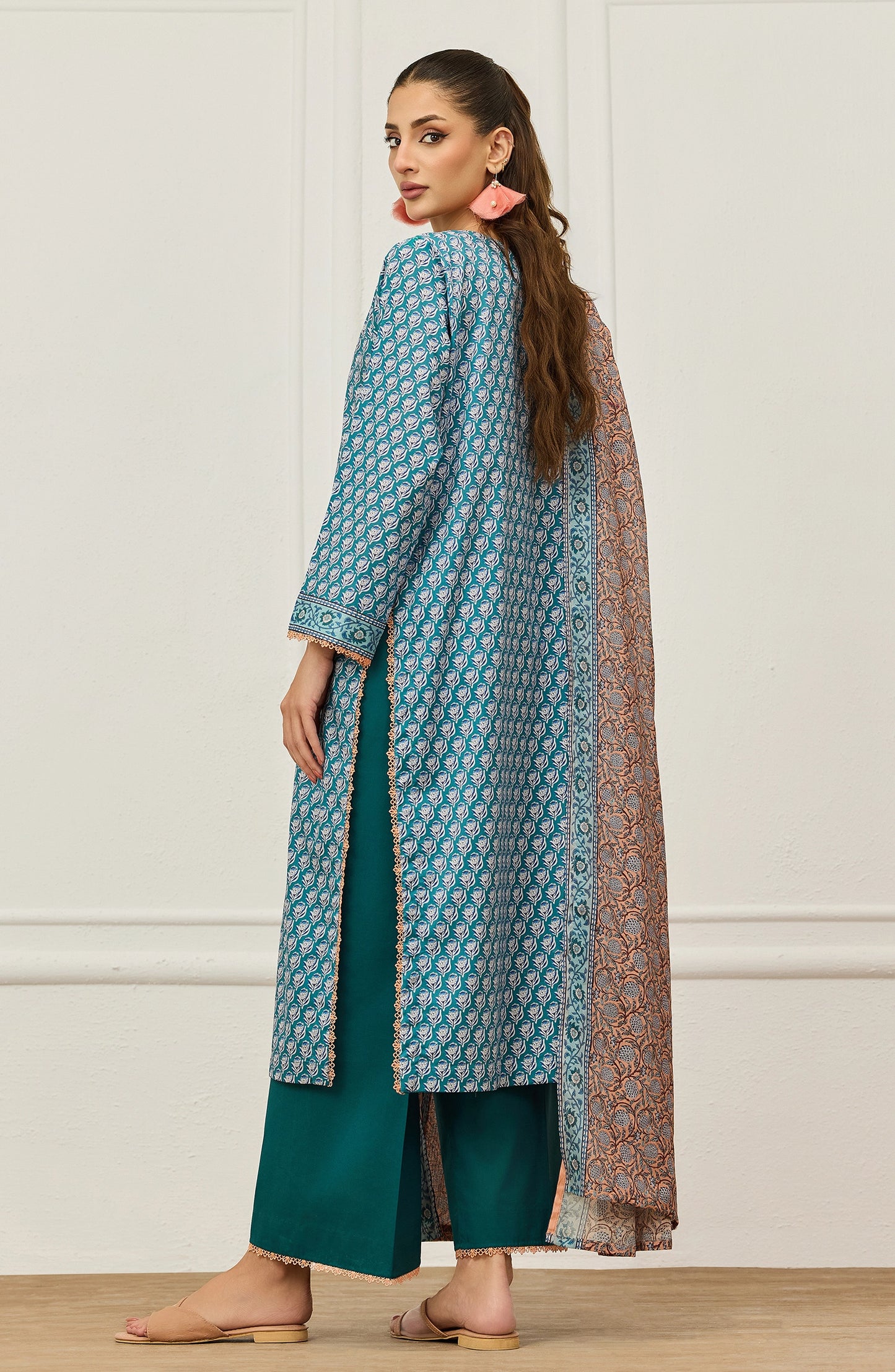 Unstitched | 3 Piece | Embroidered | Lawn Shirt | OTL-20016/U GREEN