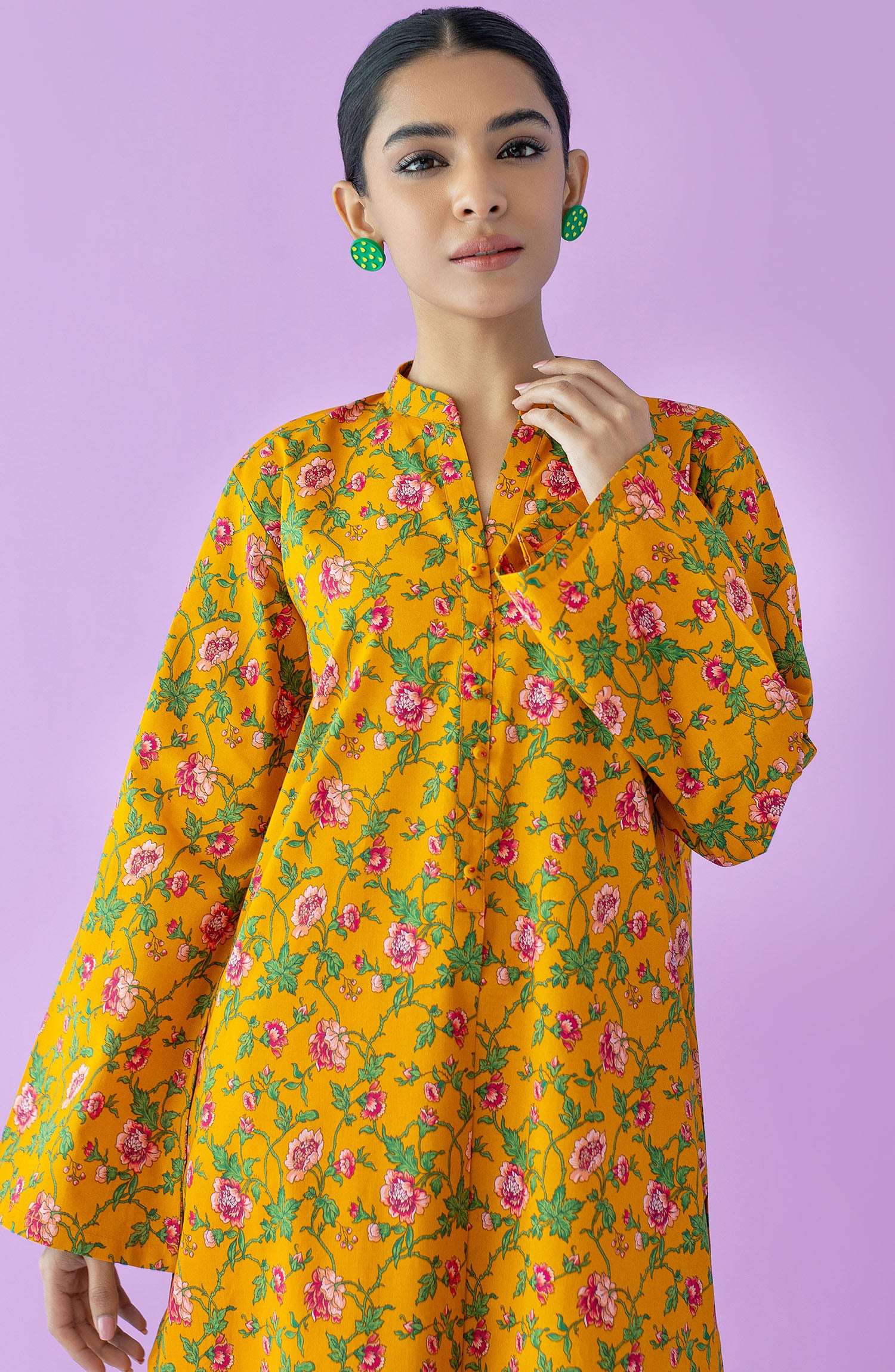 NRDS-23-056/S MUSTARD LAWN  READY TO WEAR SHIRT PANTS
