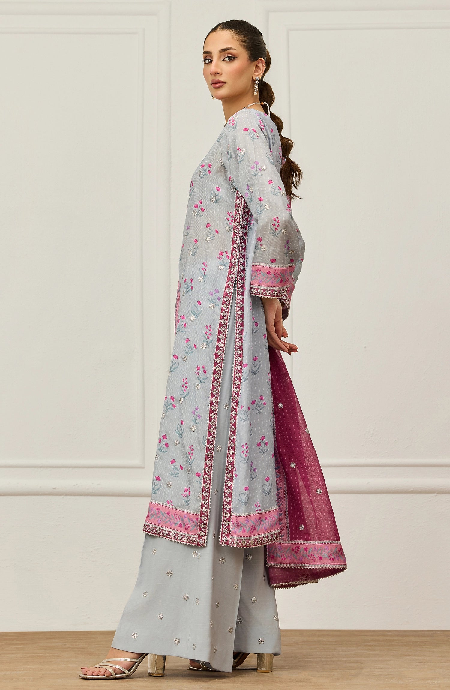 Stitched | 3 Piece | Embroidered | Raw Silk Shirt | WRC25S-3031/S ICE BLUE