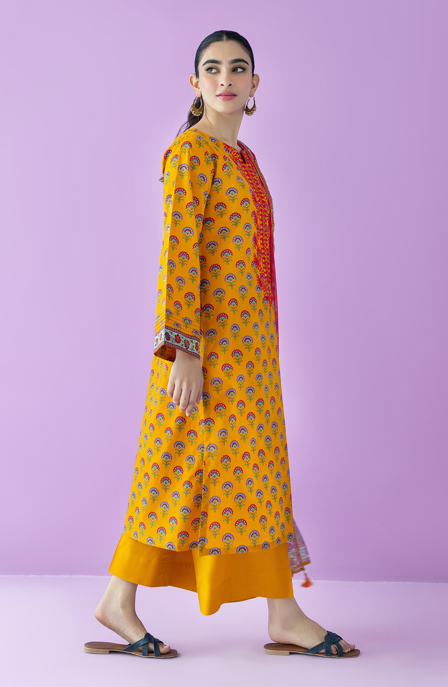 OTL-23-116/U CHROME LAWN  UNSTITCHED SHIRT DUPATTA PANTS