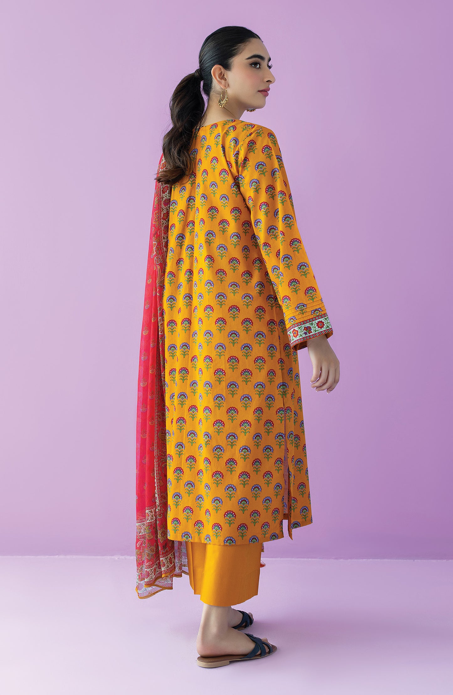 OTL-23-116/U CHROME LAWN  UNSTITCHED SHIRT DUPATTA PANTS