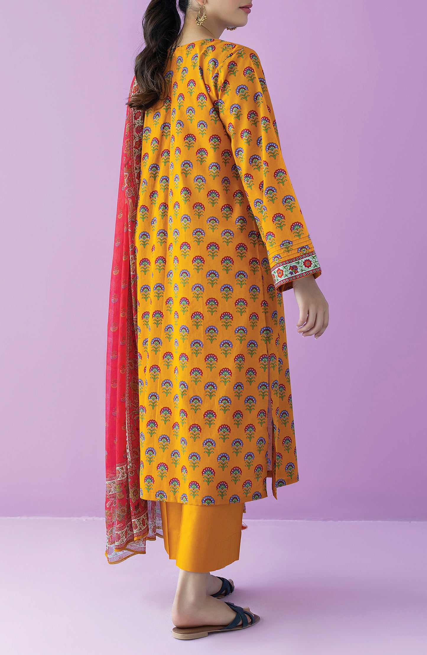 OTL-23-116/U CHROME LAWN  UNSTITCHED SHIRT DUPATTA PANTS