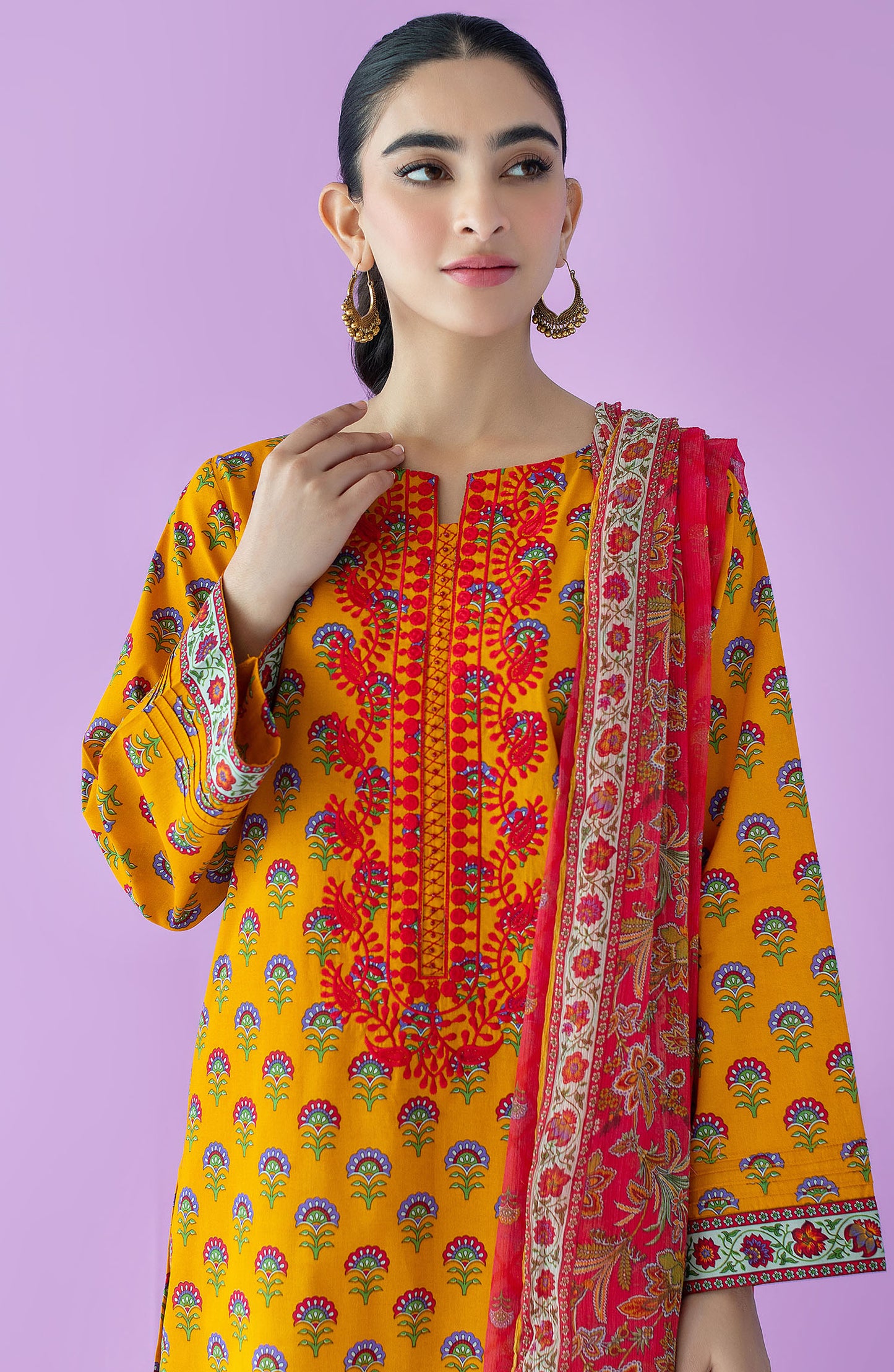 OTL-23-116/U CHROME LAWN  UNSTITCHED SHIRT DUPATTA PANTS