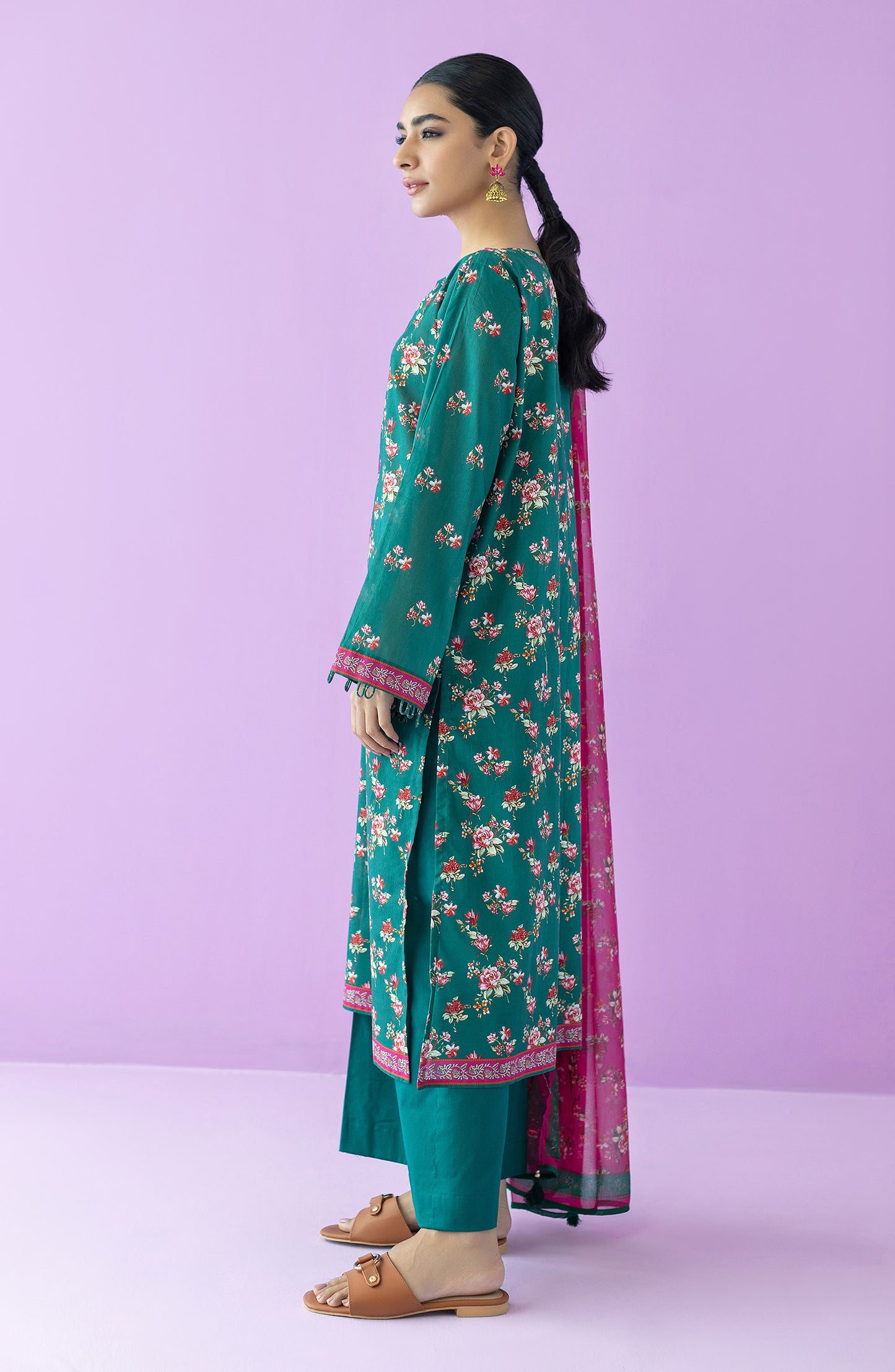 OTL-23-127/U GREEN LAWN  UNSTITCHED SHIRT DUPATTA PANTS