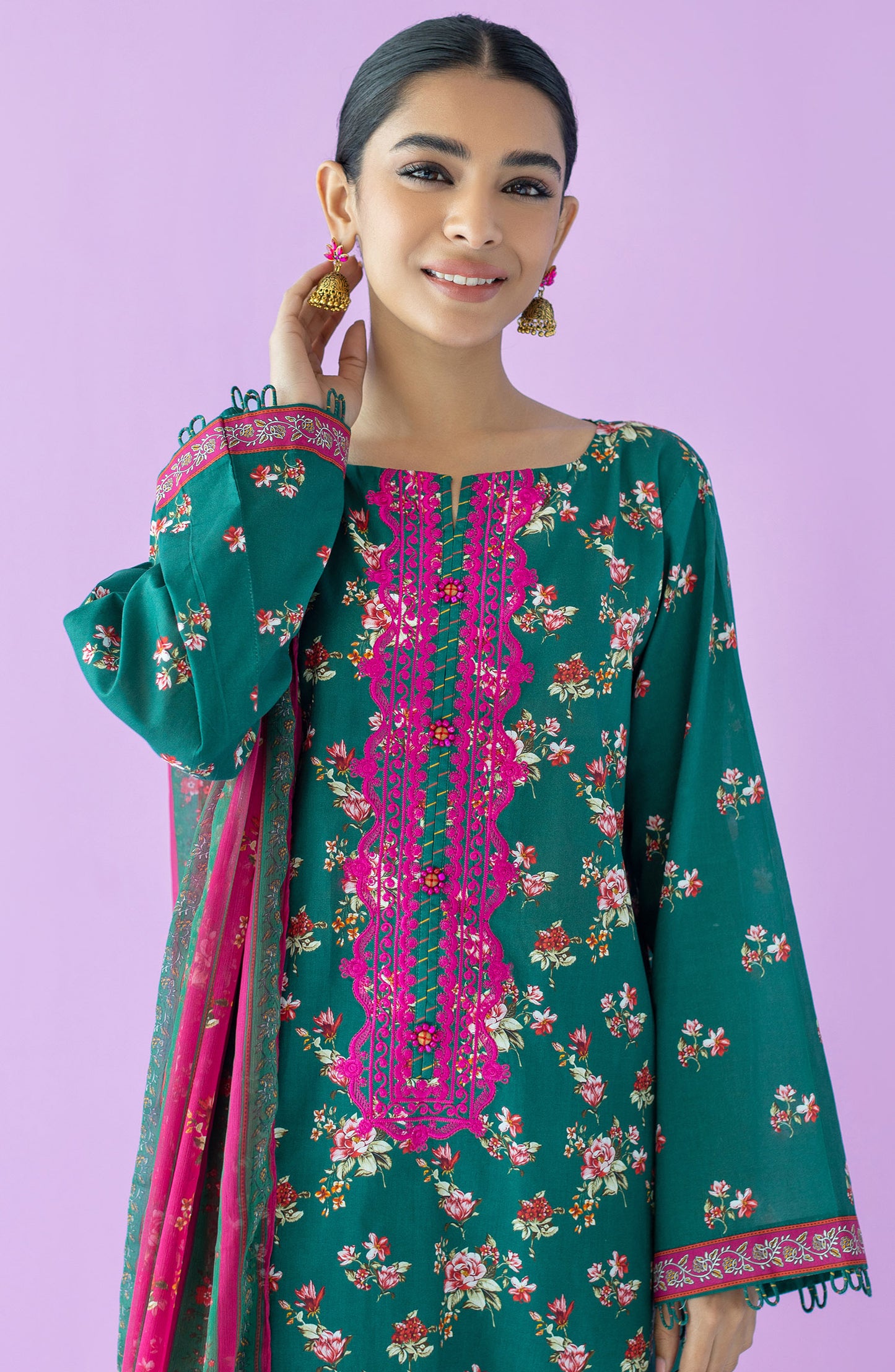 OTL-23-127/U GREEN LAWN  UNSTITCHED SHIRT DUPATTA PANTS