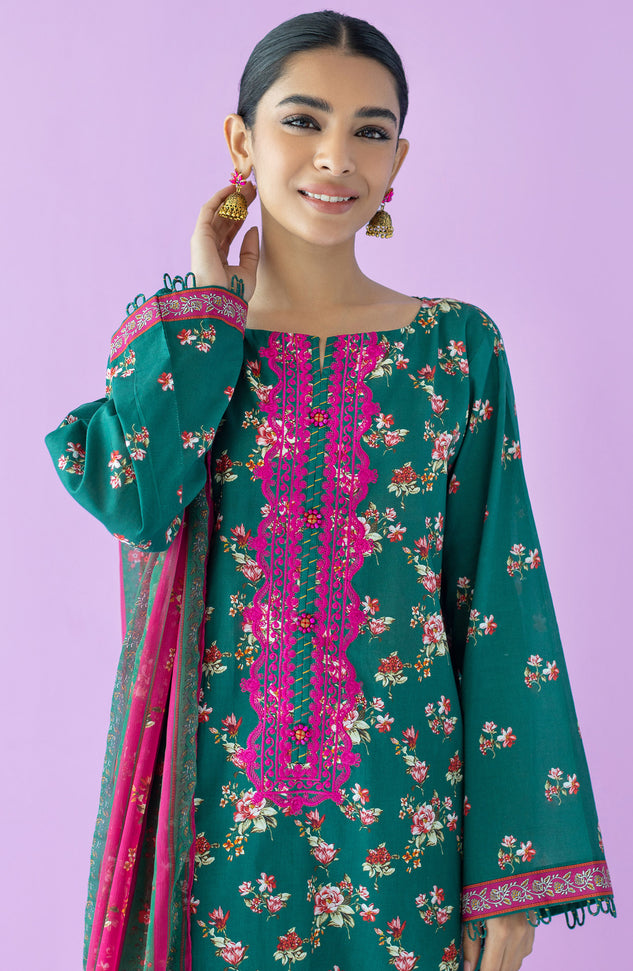 OTL-23-127/U GREEN LAWN  UNSTITCHED SHIRT DUPATTA PANTS