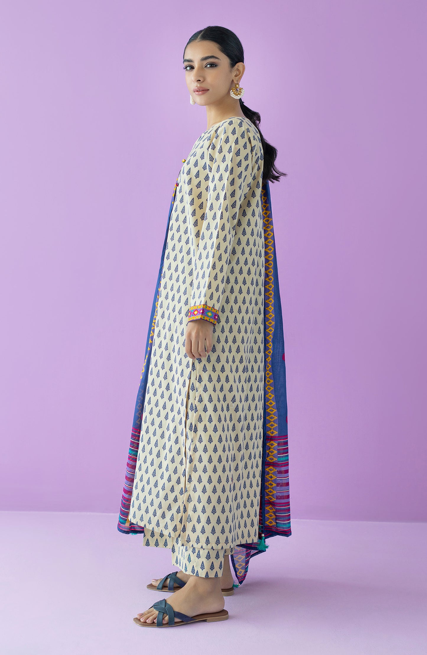 OTL-23-162/S BEIGE LAWN  READY TO WEAR SHIRT DUPATTA PANTS