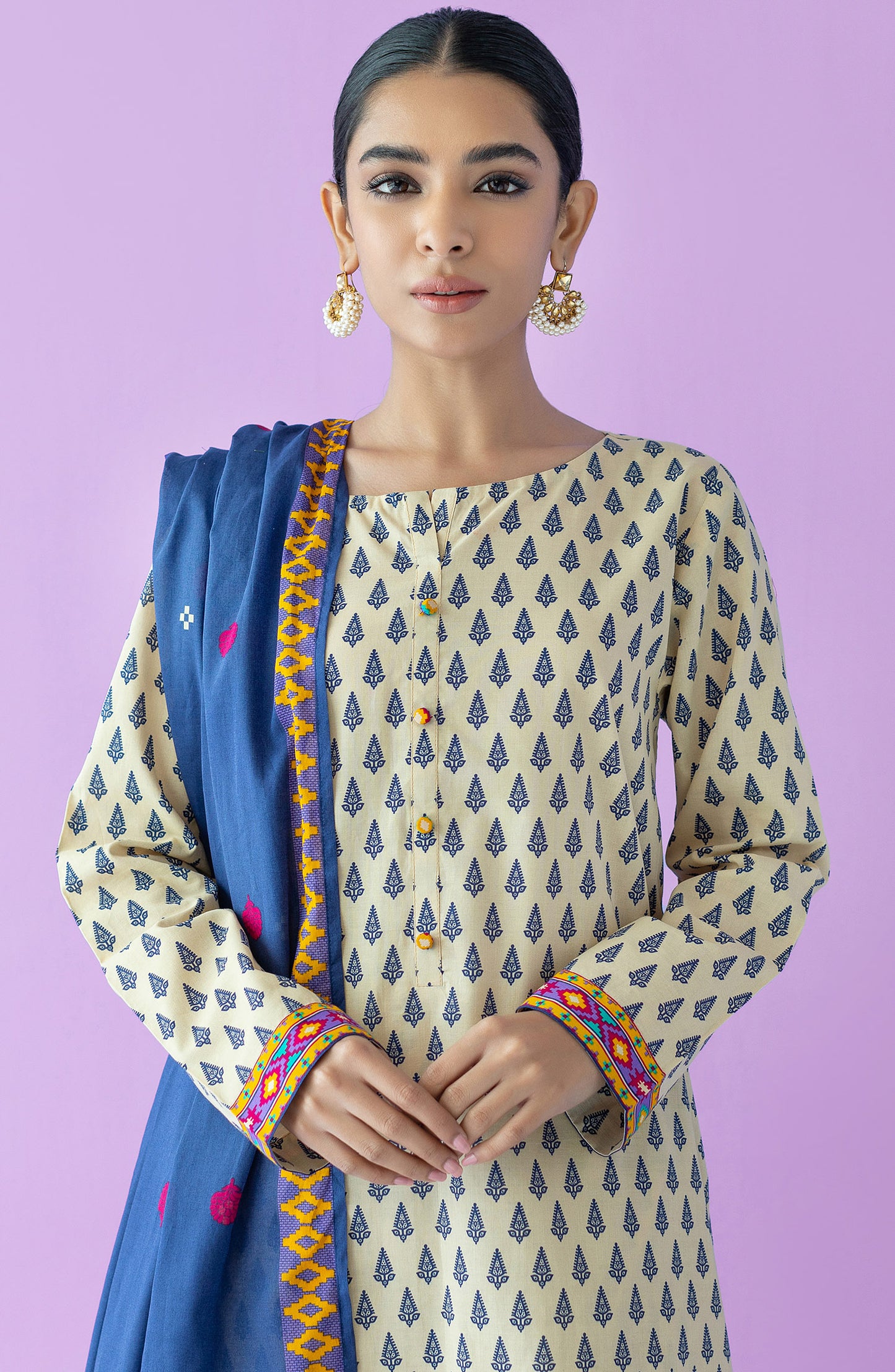 OTL-23-162/S BEIGE LAWN  READY TO WEAR SHIRT DUPATTA PANTS