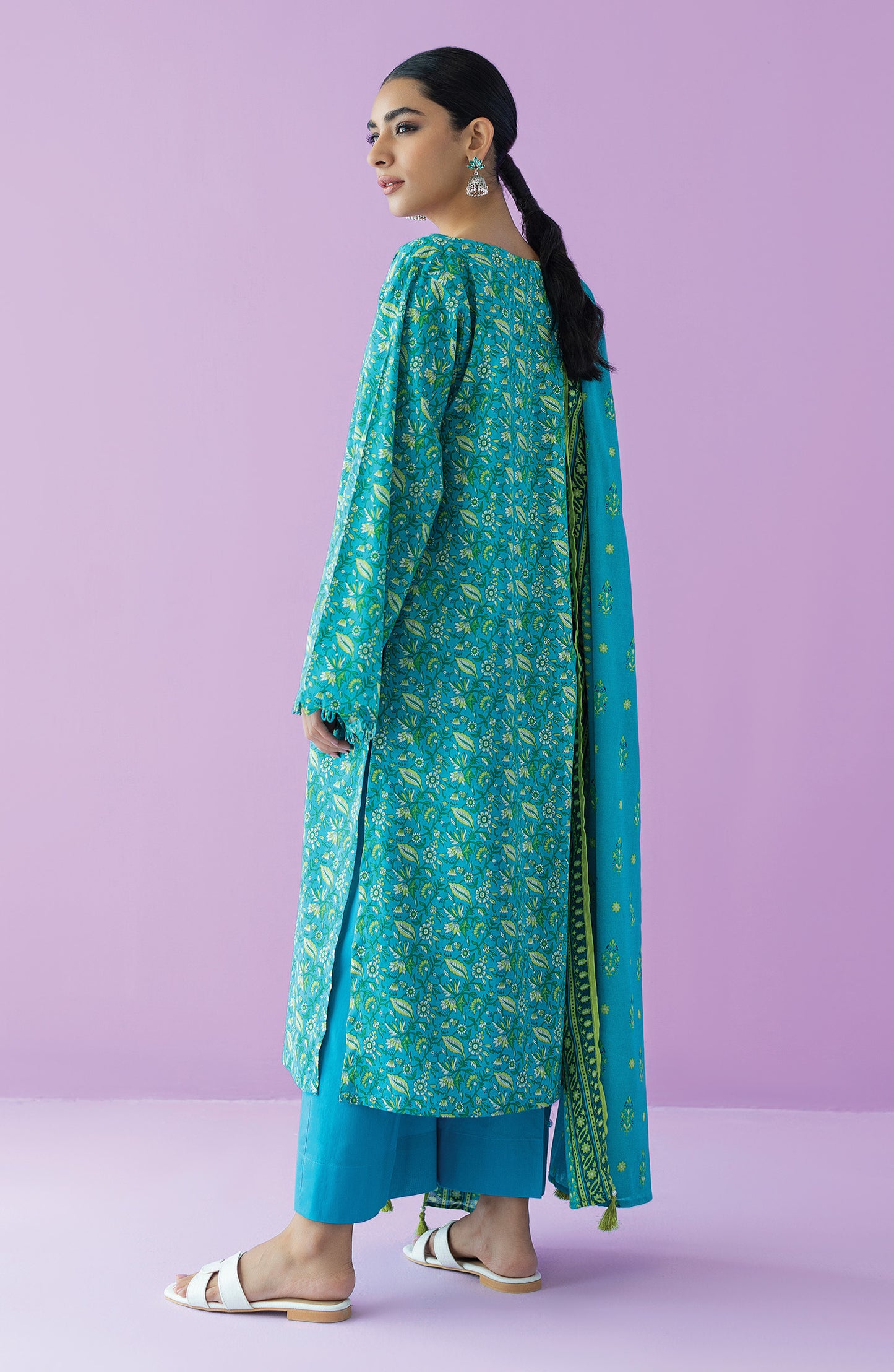 OTL-23-137/S TURQUOISE LAWN  READY TO WEAR SHIRT DUPATTA PANTS