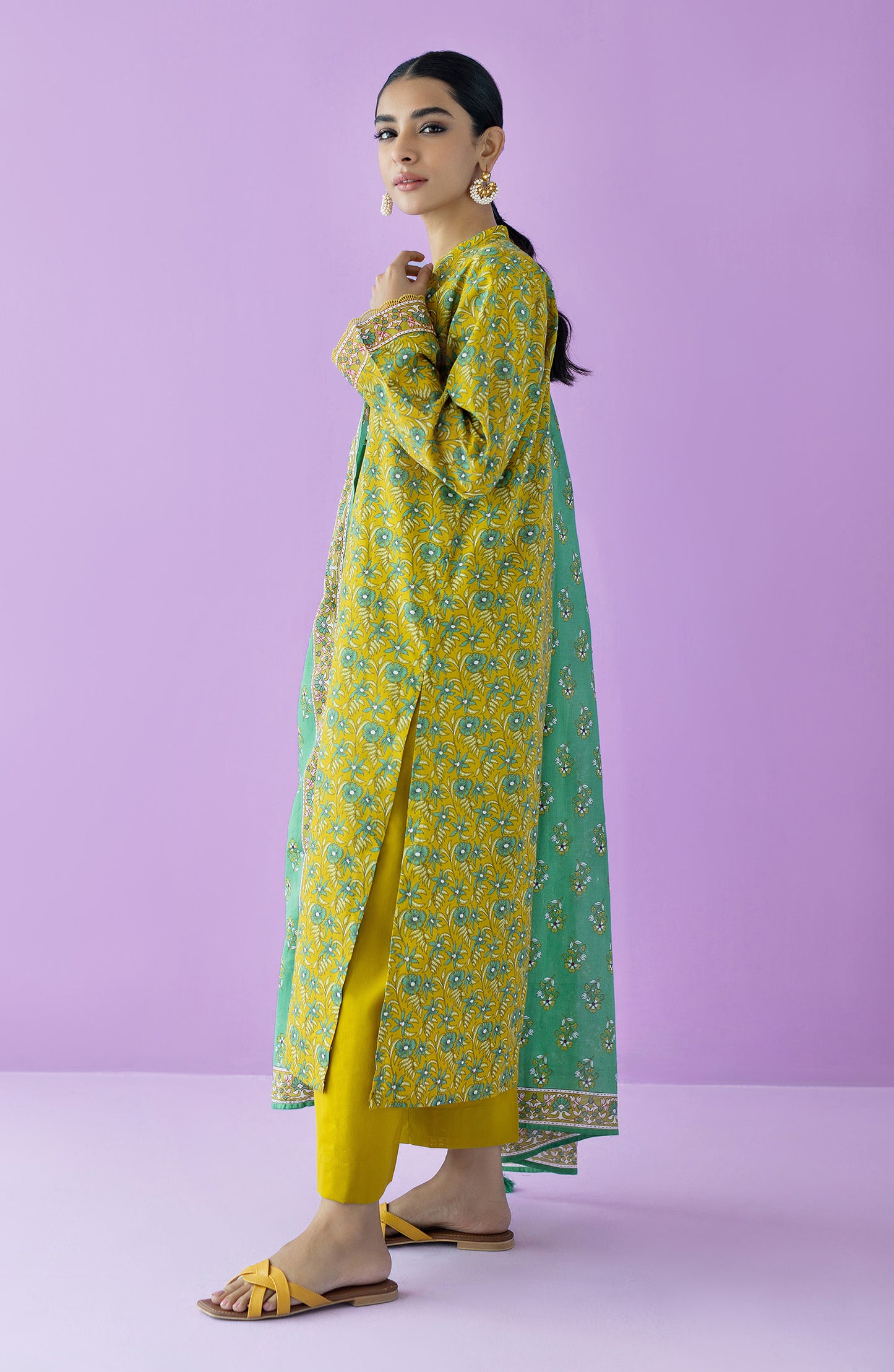 OTL-23-145/S MEHNDI LAWN  READY TO WEAR SHIRT DUPATTA PANTS