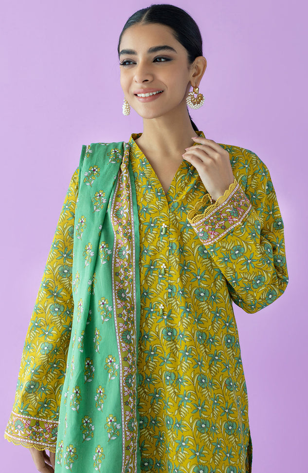 OTL-23-145/S MEHNDI LAWN  READY TO WEAR SHIRT DUPATTA PANTS