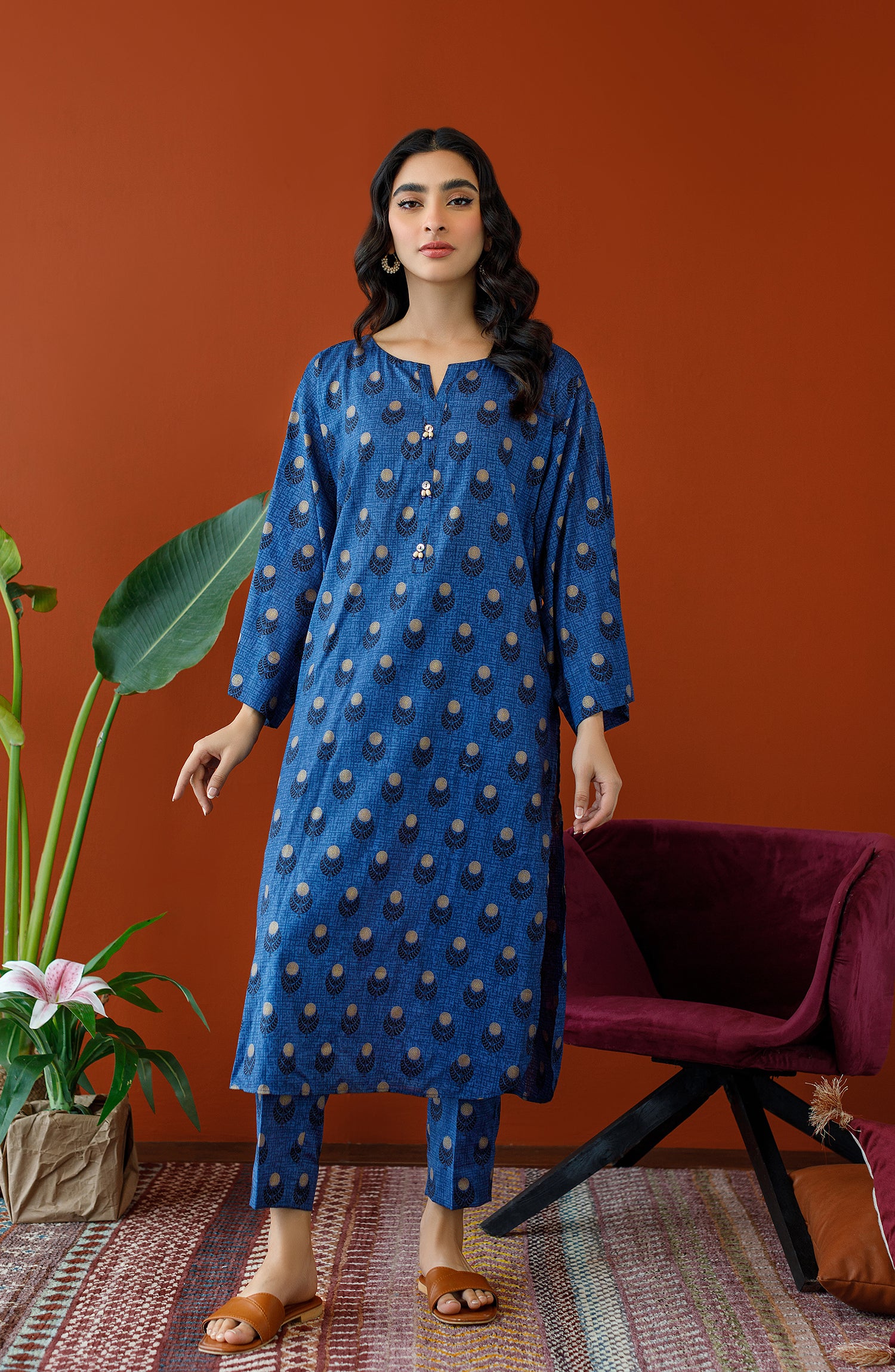 NRDS-23-152/U TEAL COTTON SLUB Women UNSTITCHED SHIRT PANTS