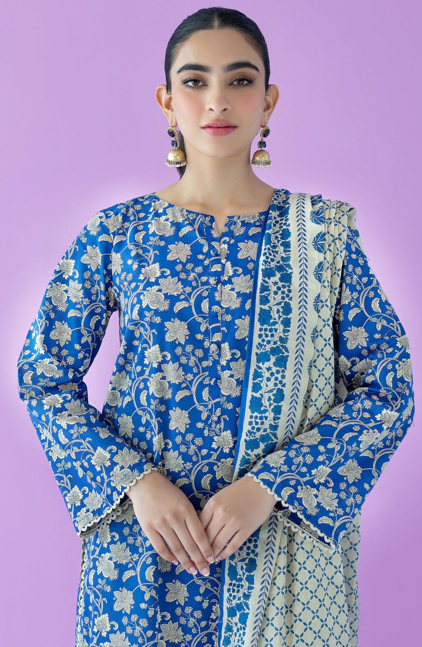 OTL-23-163/S BLUE LAWN  READY TO WEAR SHIRT DUPATTA PANTS
