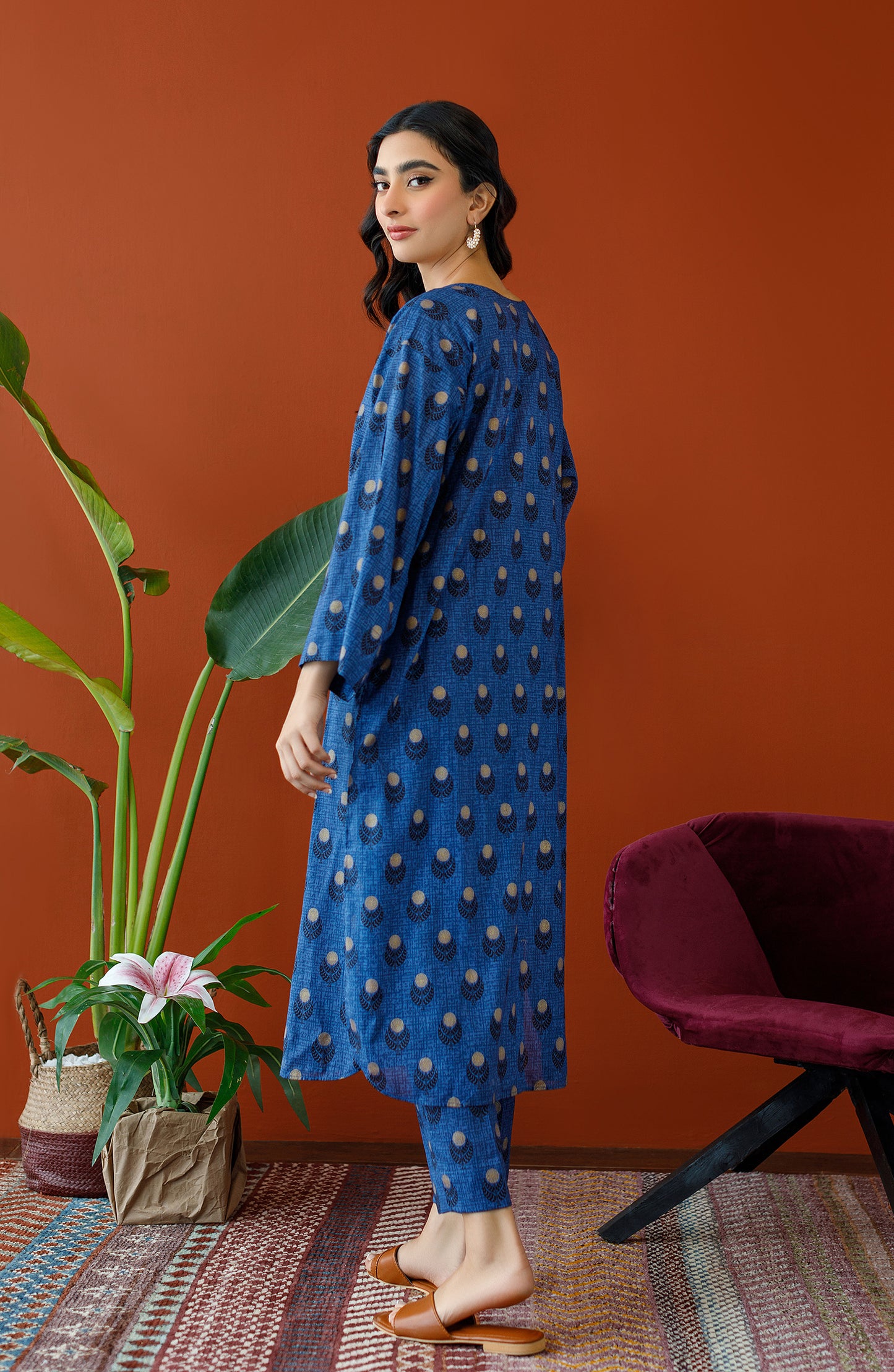 NRDS-23-152/U TEAL COTTON SLUB Women UNSTITCHED SHIRT PANTS
