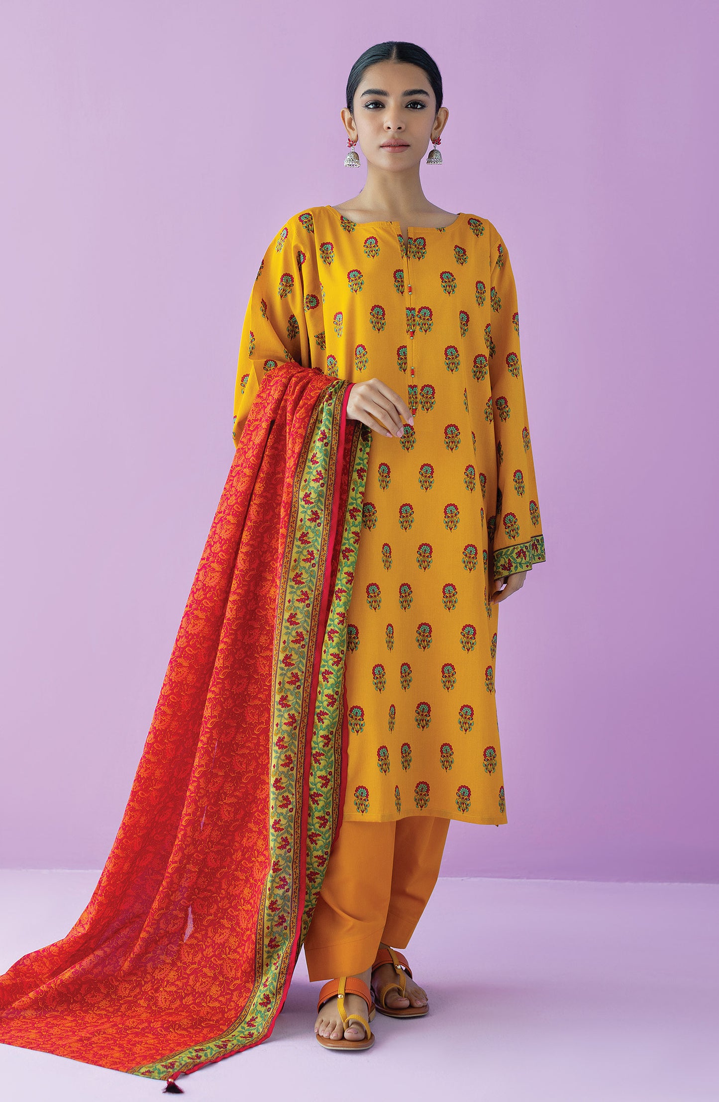 OTL-23-144/S YELLOW LAWN  READY TO WEAR SHIRT DUPATTA PANTS