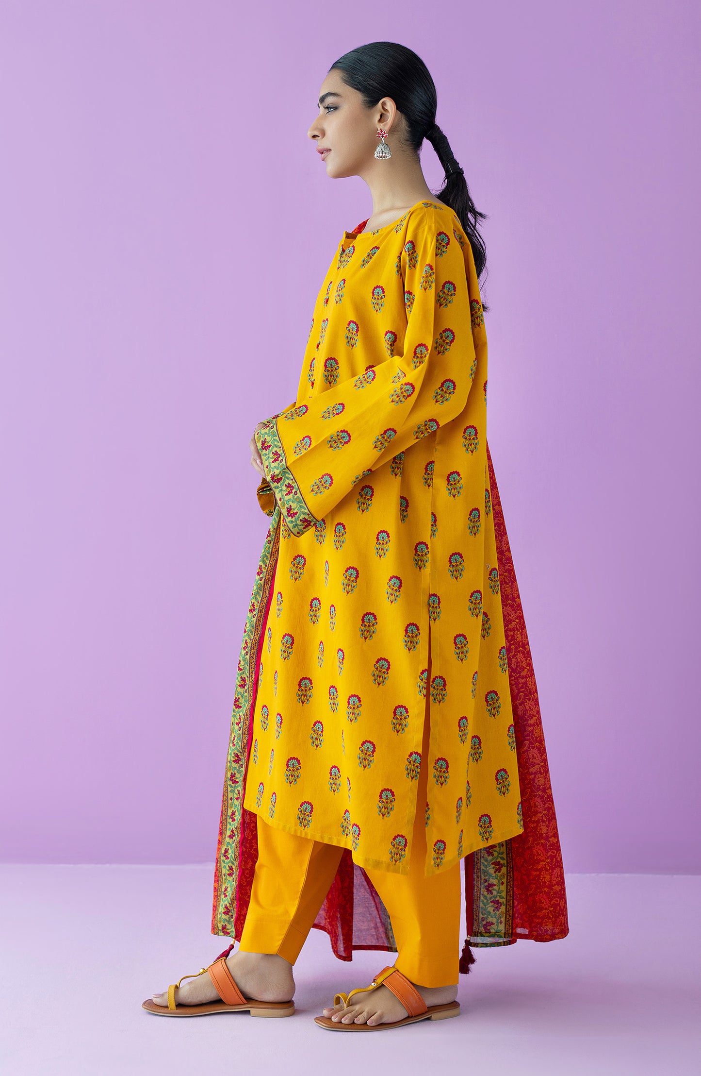 OTL-23-144/S YELLOW LAWN  READY TO WEAR SHIRT DUPATTA PANTS