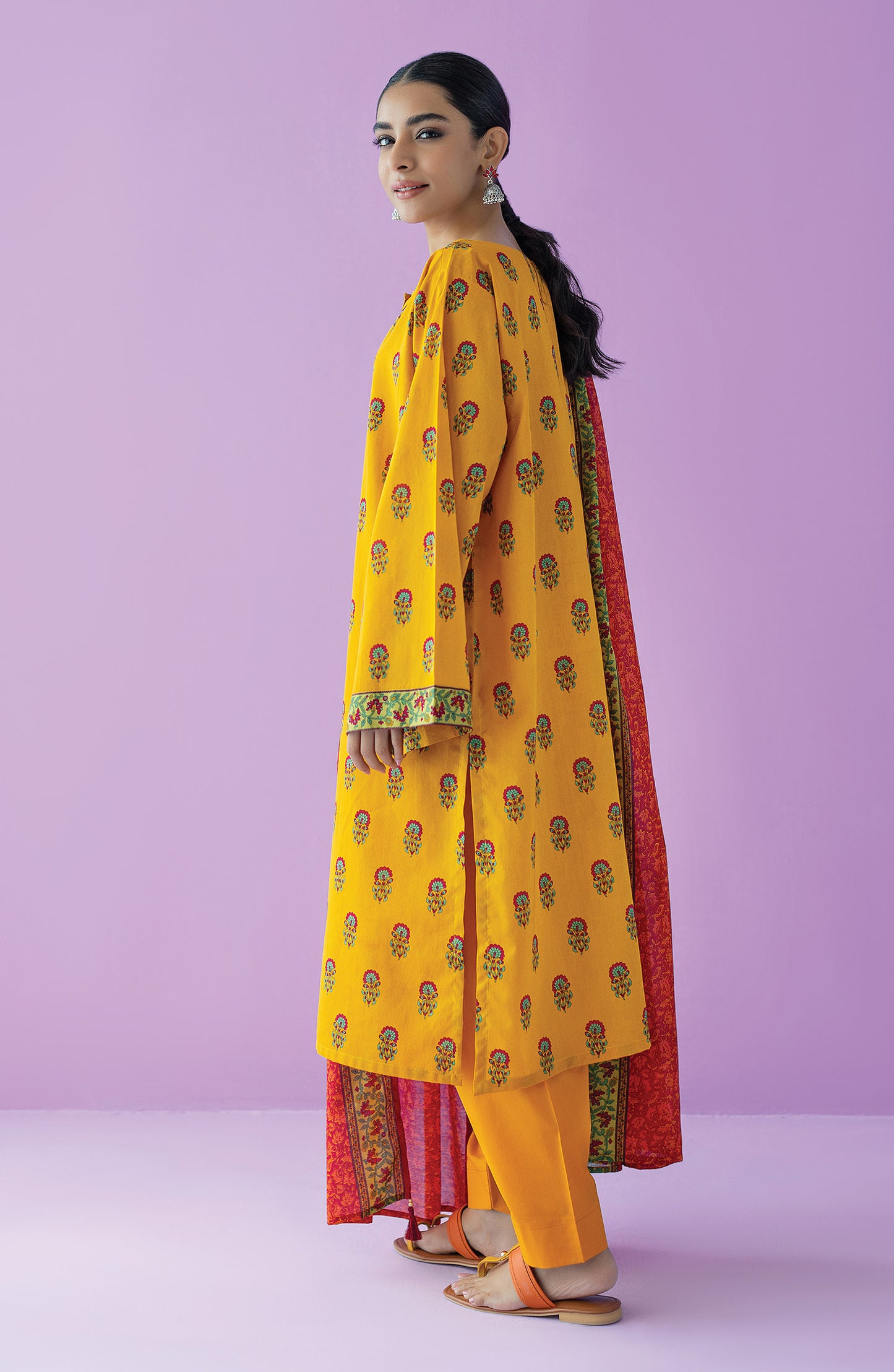 OTL-23-144/S YELLOW LAWN  READY TO WEAR SHIRT DUPATTA PANTS