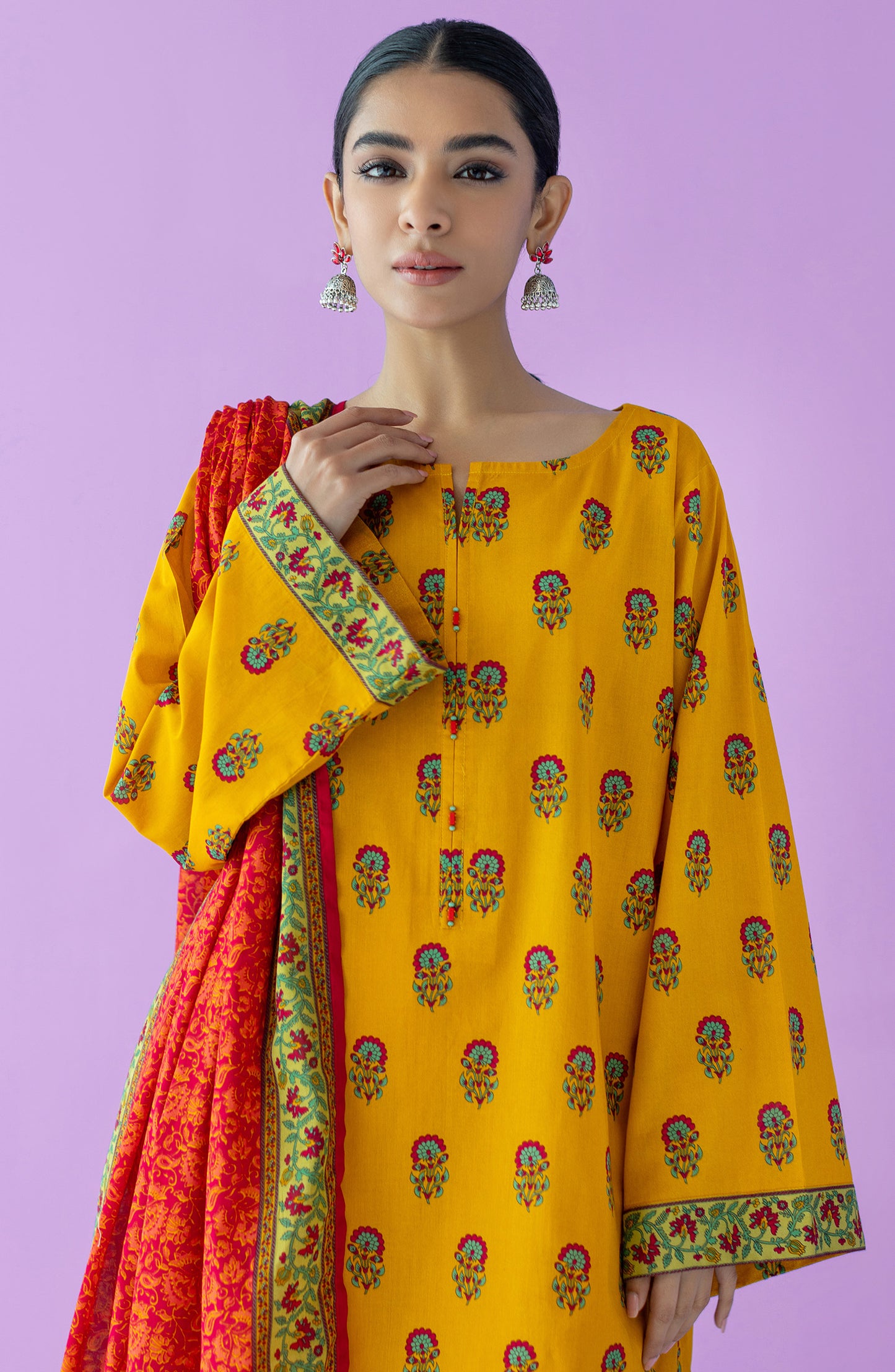 OTL-23-144/S YELLOW LAWN  READY TO WEAR SHIRT DUPATTA PANTS