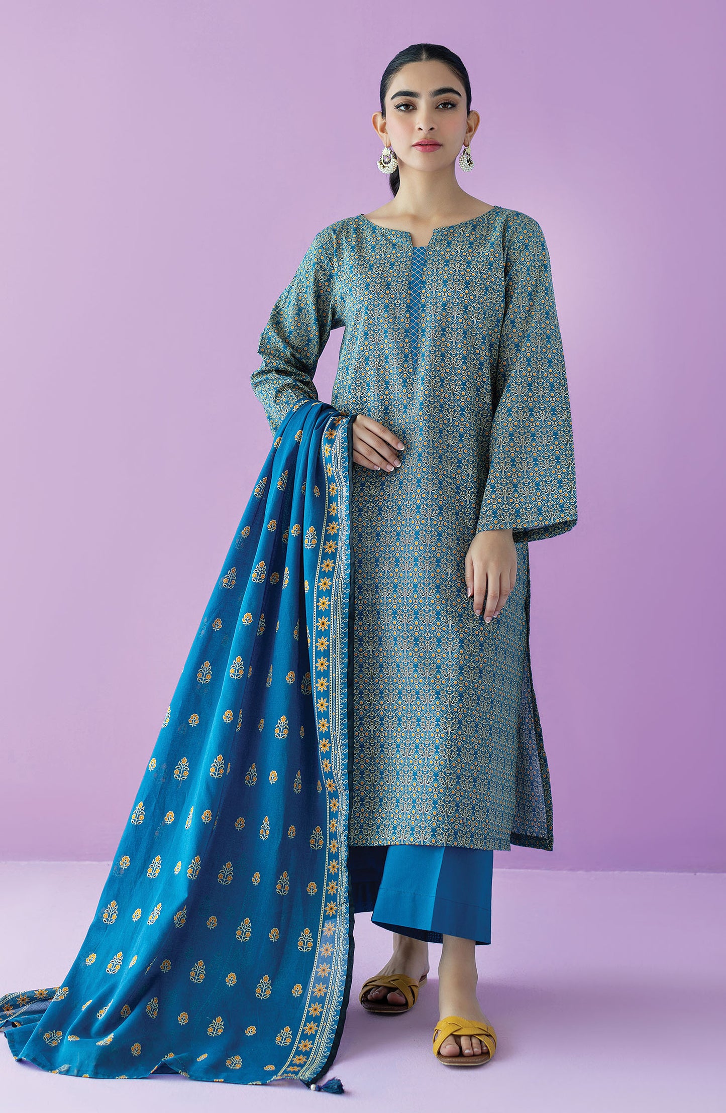OTL-23-155/S BLUE LAWN  READY TO WEAR SHIRT DUPATTA PANTS